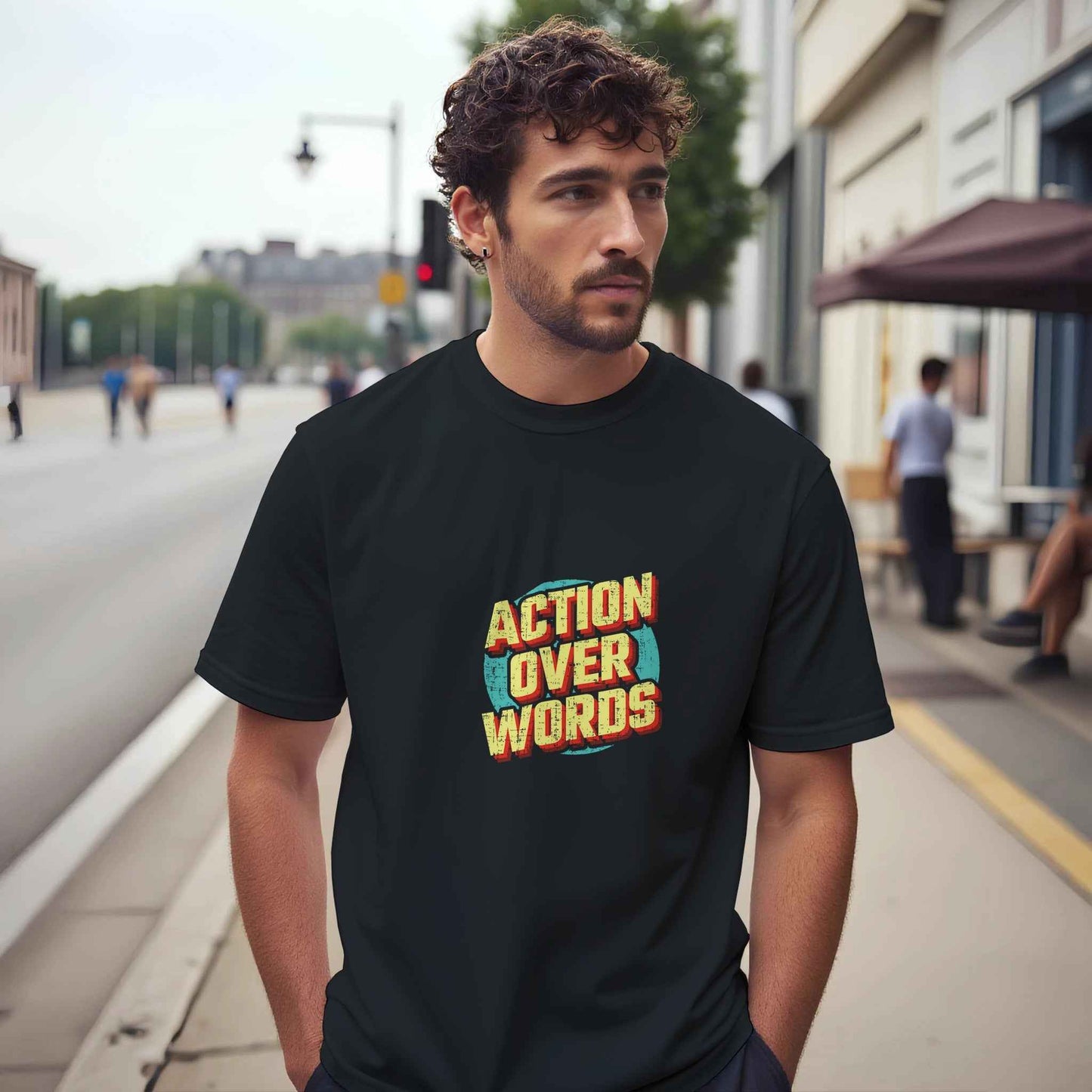Action Over Words Graphic Tee – Premium Comfort & Bold Style for Everyday Wear