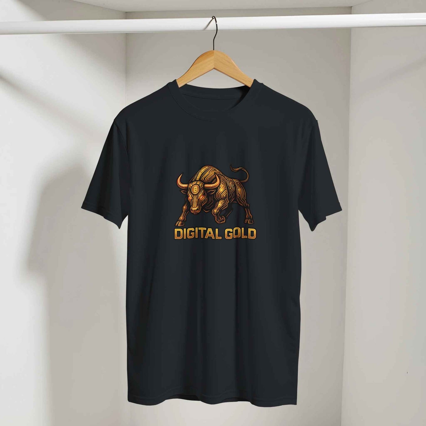 Bitcoin Digital Gold T-Shirt – Golden Bull Circuitry Design