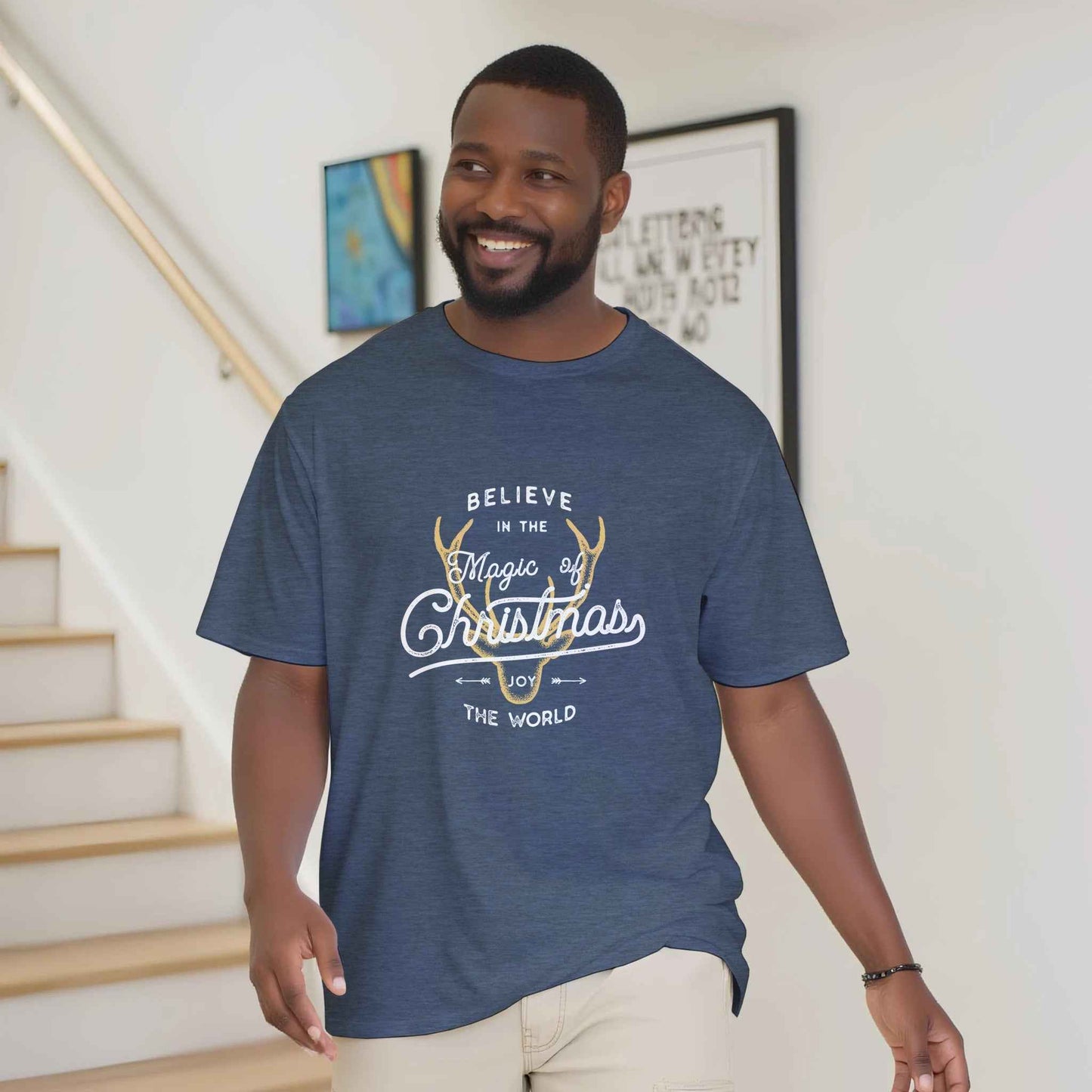 Believe in the Magic of Christmas Tee – Festive Reindeer Holiday Graphic Shirt