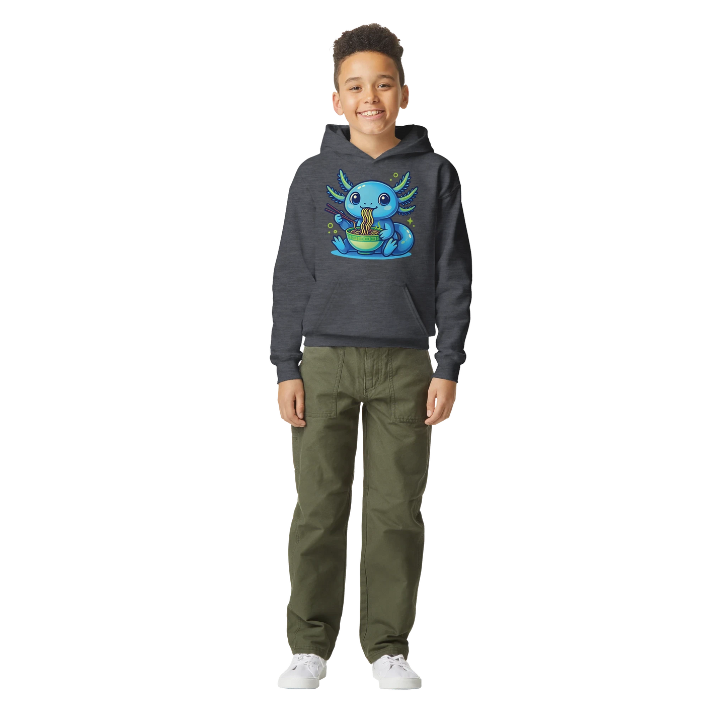 Kids Kawaii Axolotl Ramen Hoodie