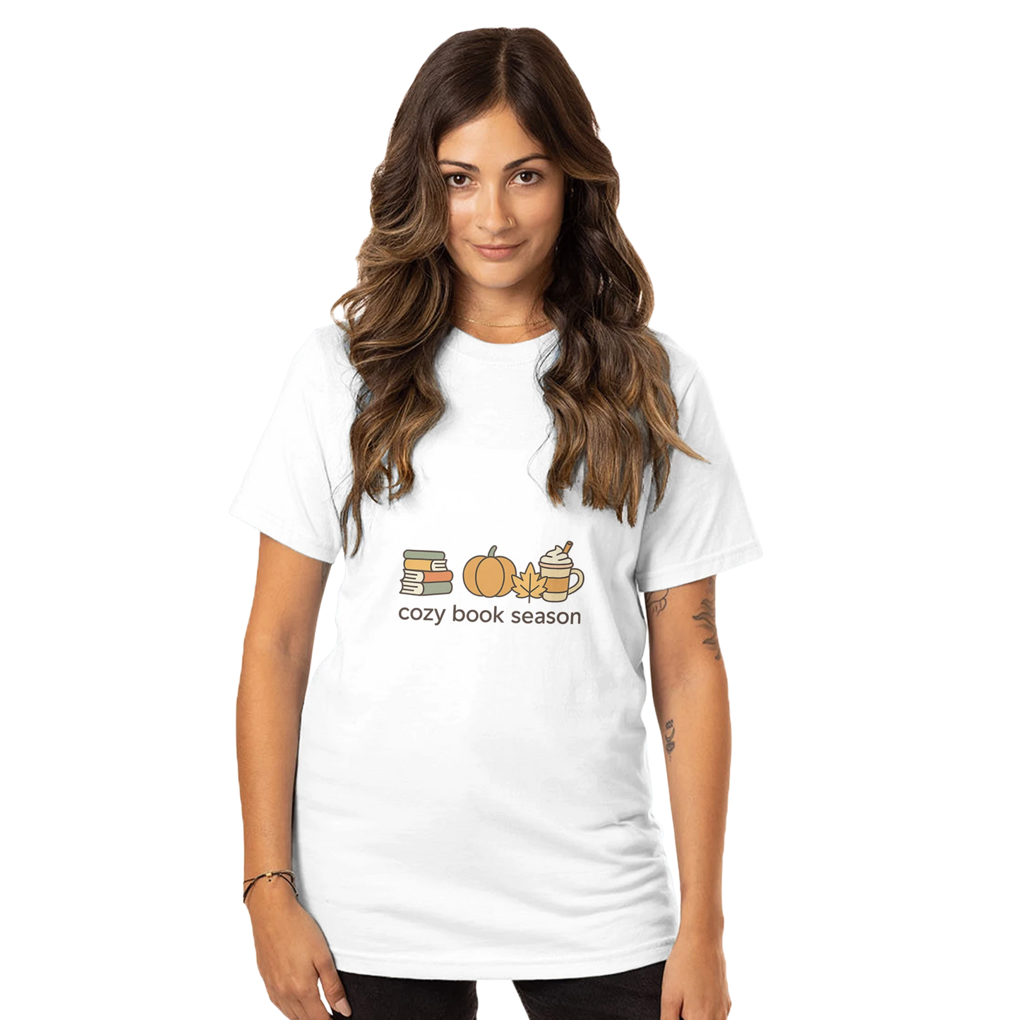 Cozy Book Season Fall Reading Tee – Autumn Booklover Tee - F4 Custom Prints