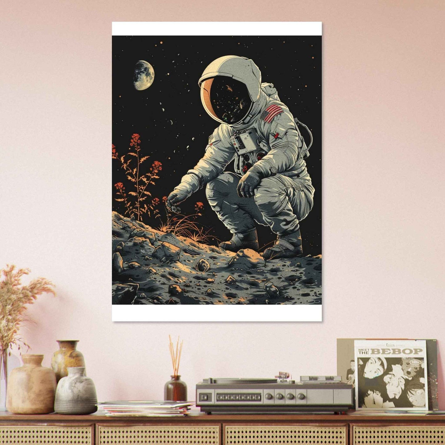 "Lunar Bloom" Poster – Cosmic Discovery Wall Art (Multiple Sizes Available)