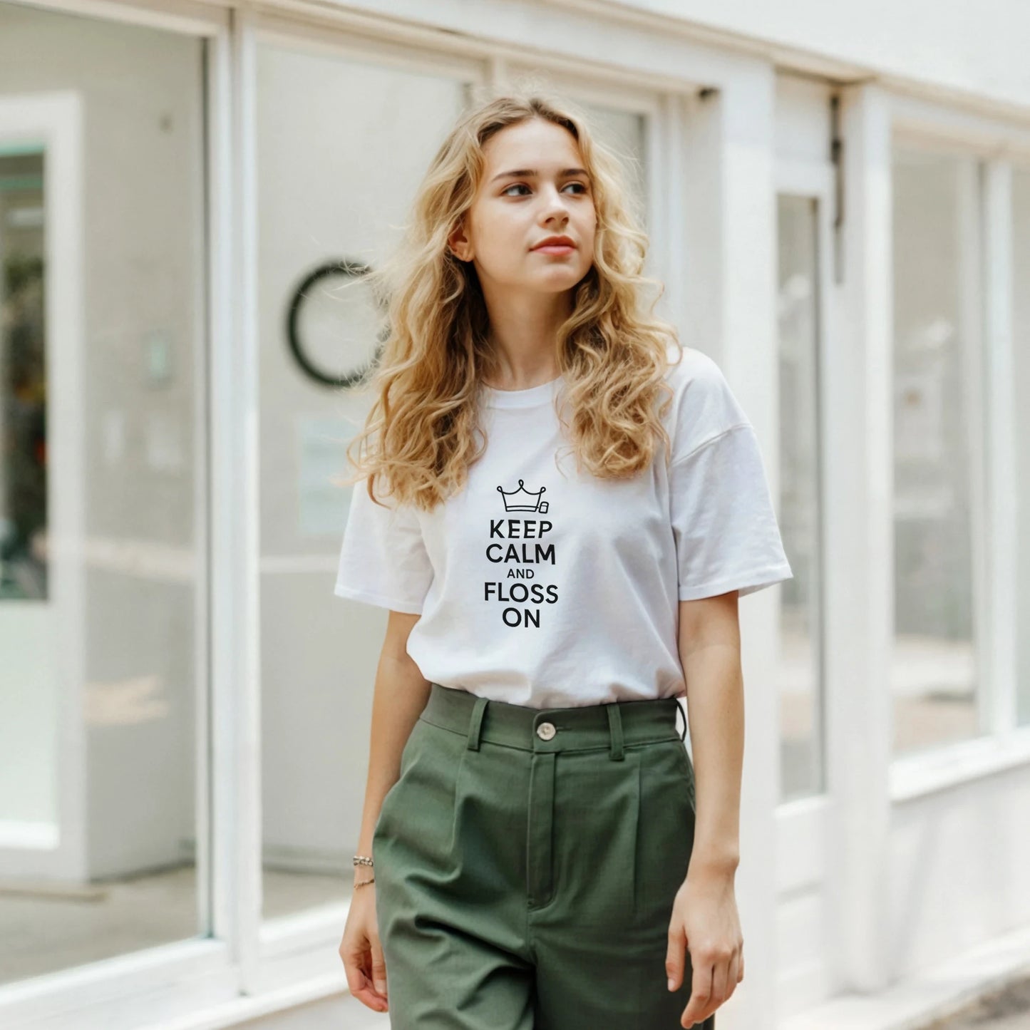 Keep Calm and Floss On T-Shirt – Funny Dental Unisex Tee - F4 Custom Prints