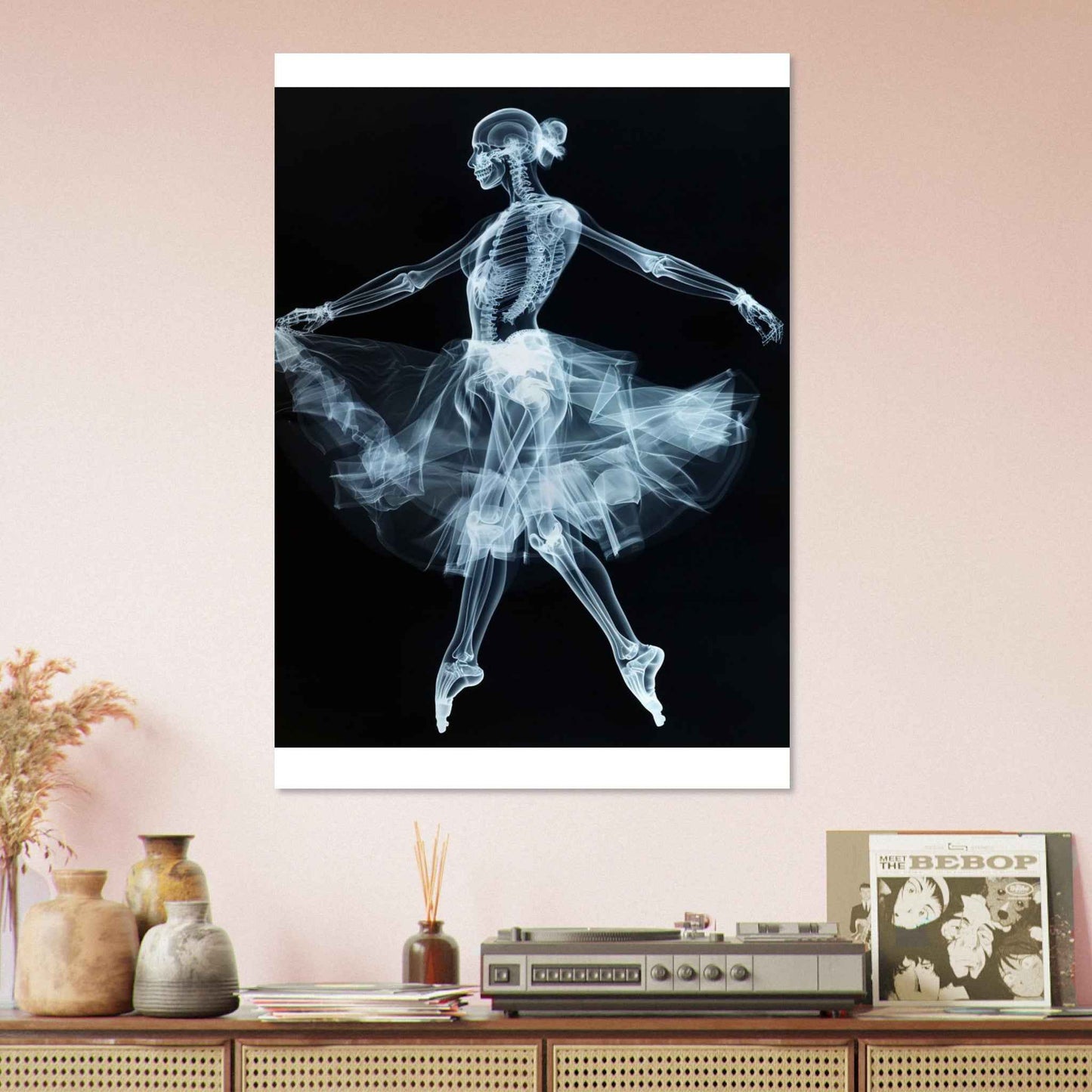 "Skeleton Ballerina" Poster – Ethereal X-Ray Dance Art (Multiple Sizes Available)