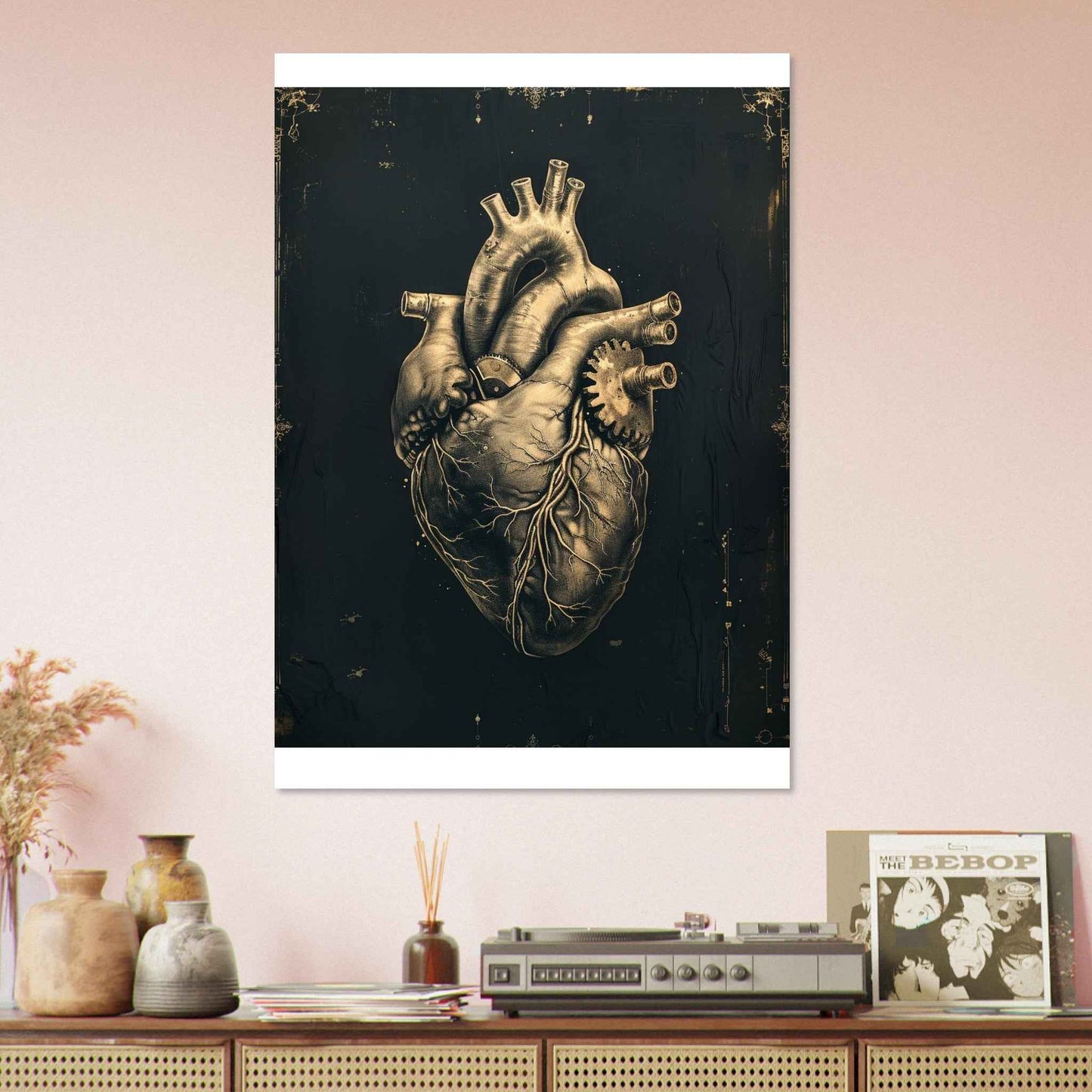 "Steampunk Heart" Poster – Intricate Industrial Anatomy Wall Art (Multiple Sizes Available)