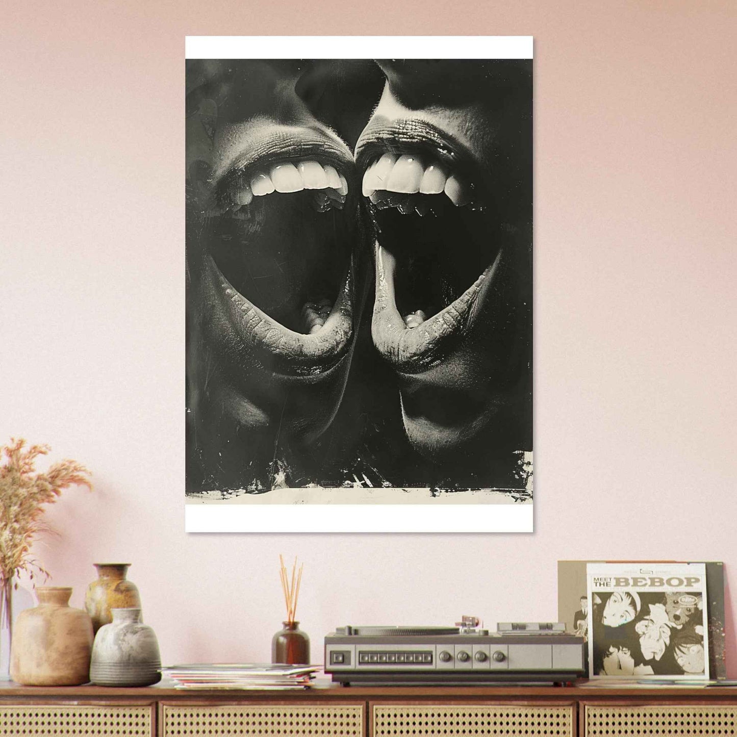 "Unleashed Joy" Poster – Dynamic Black & White Expressionist Wall Art (Multiple Sizes Available)
