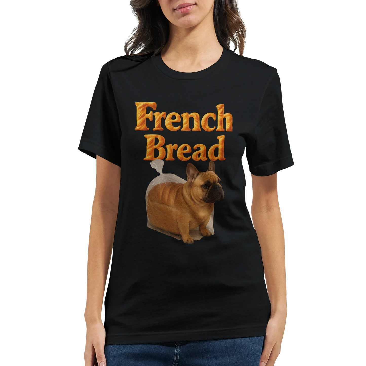 Funny French Bread Bulldog T-Shirt