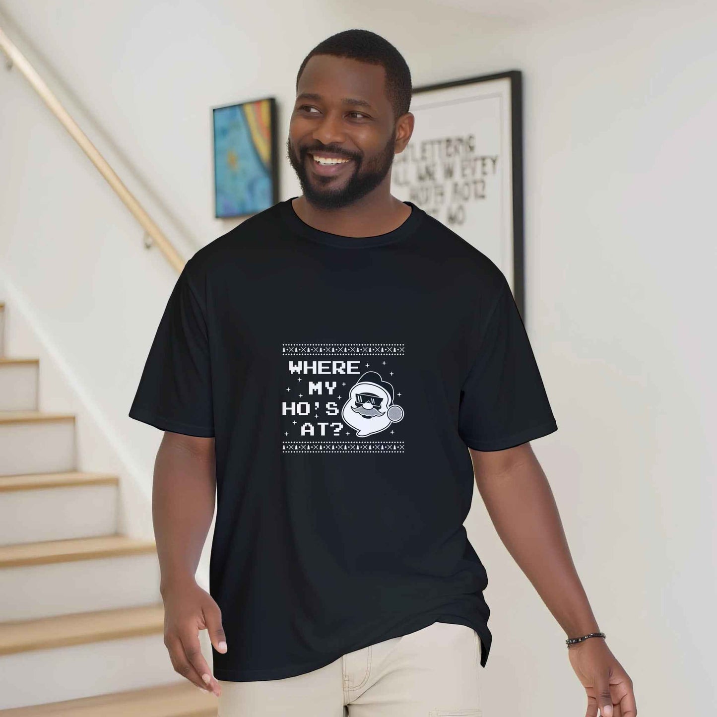 Where My Ho's At? Funny Santa Christmas Shirt – Festive Holiday Graphic Tee