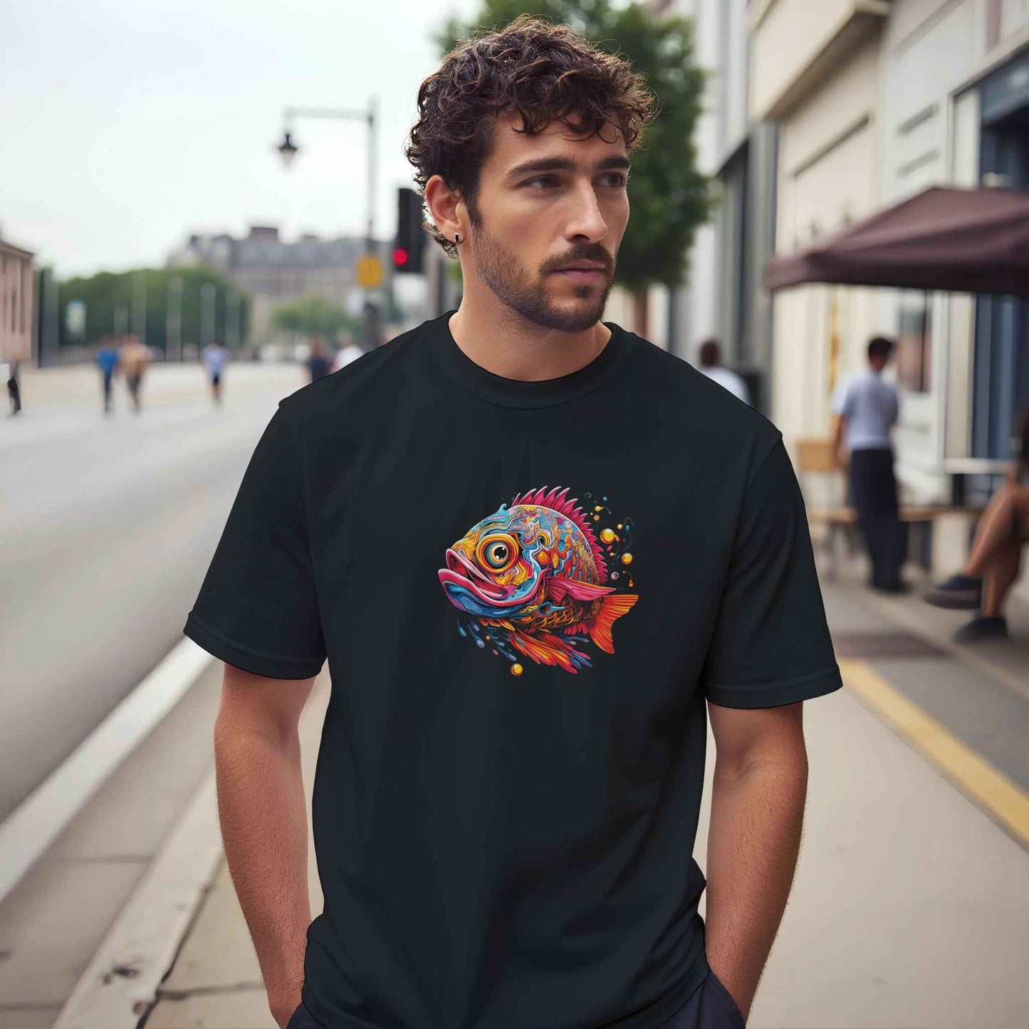 Psychedelic Fish Graphic Tee – Premium Comfort & Bold Style for Everyday Wear