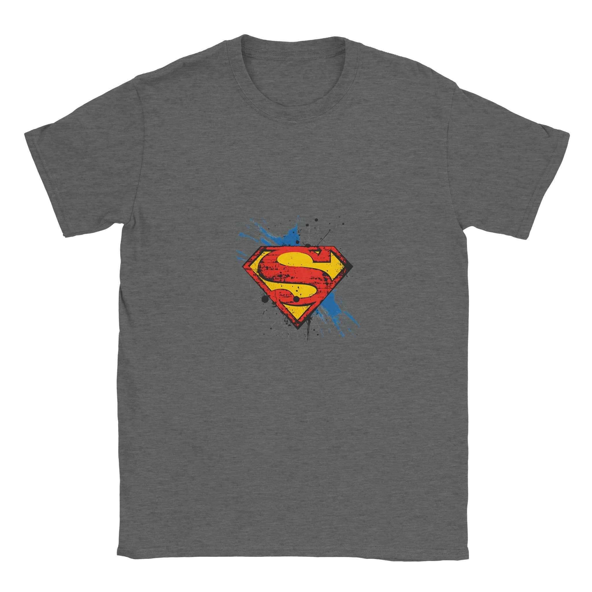 Distressed Superman Shield T-Shirt – Heroic Comic-Inspired Graphic Tee in Multiple Colors