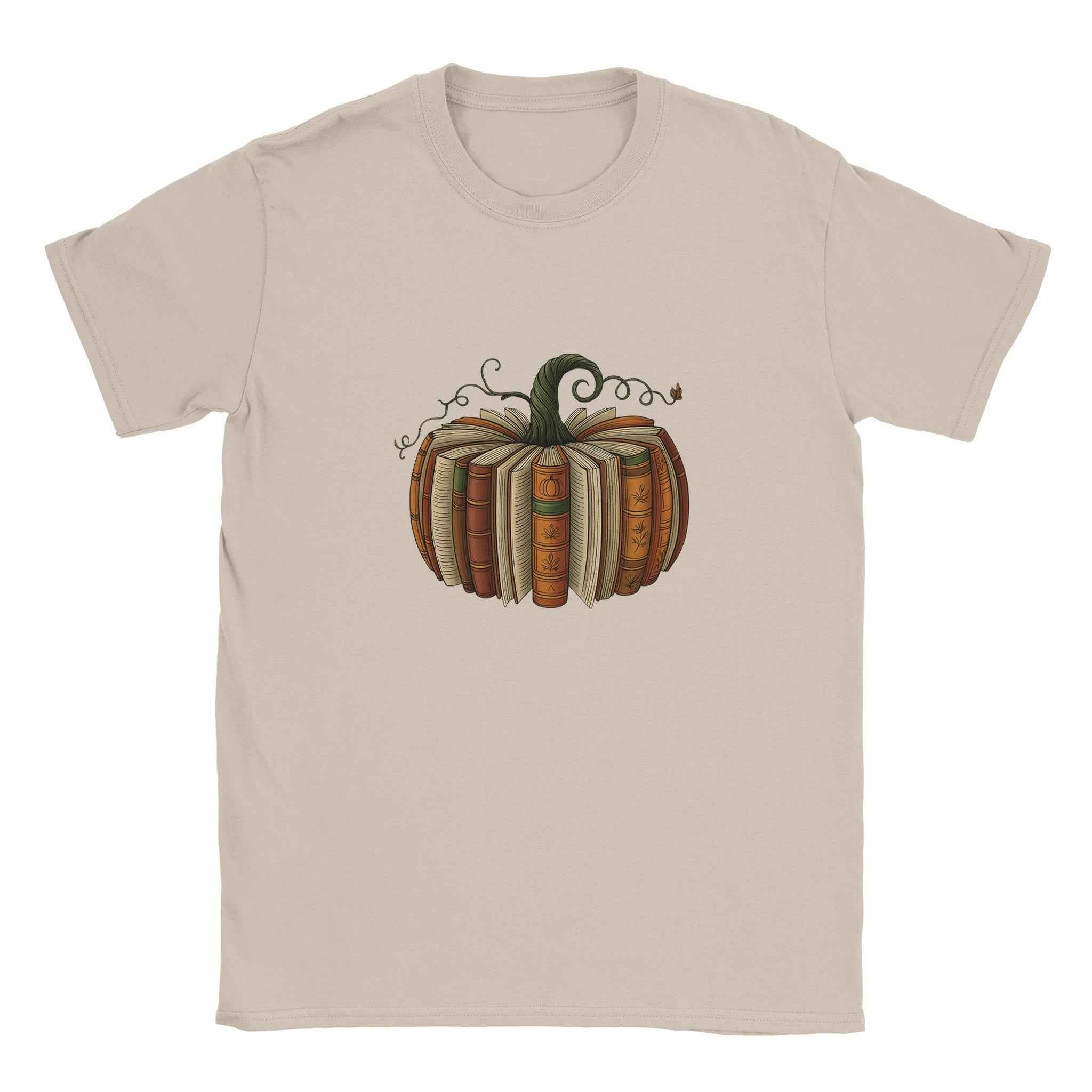 Bookish Pumpkin Halloween T-Shirt – Literary Fall Vibes & Cozy Comfort in Your Choice of Colors