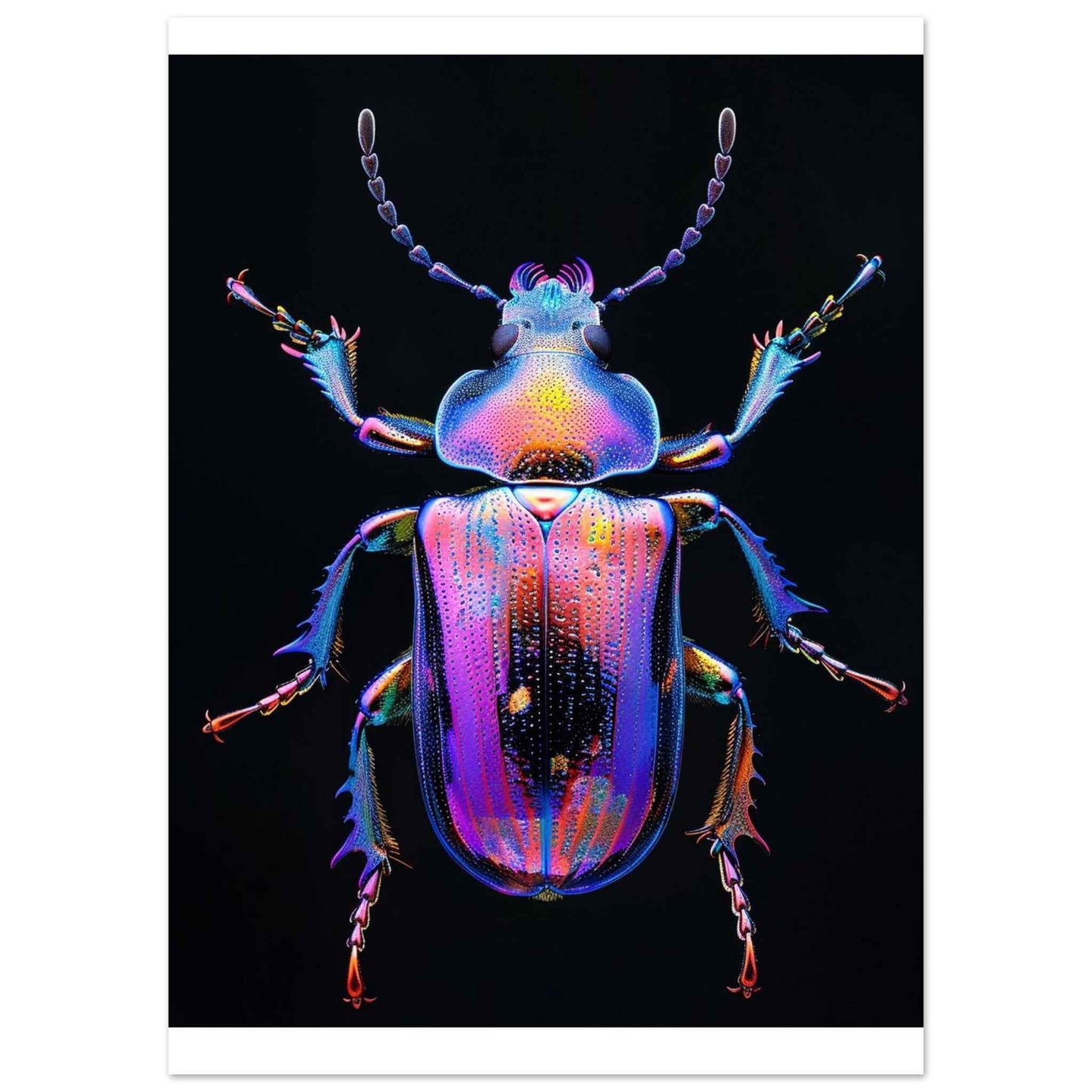 "Iridescent Jewel Beetle" Poster – Vibrant Entomological Wall Art (Multiple Sizes Available)