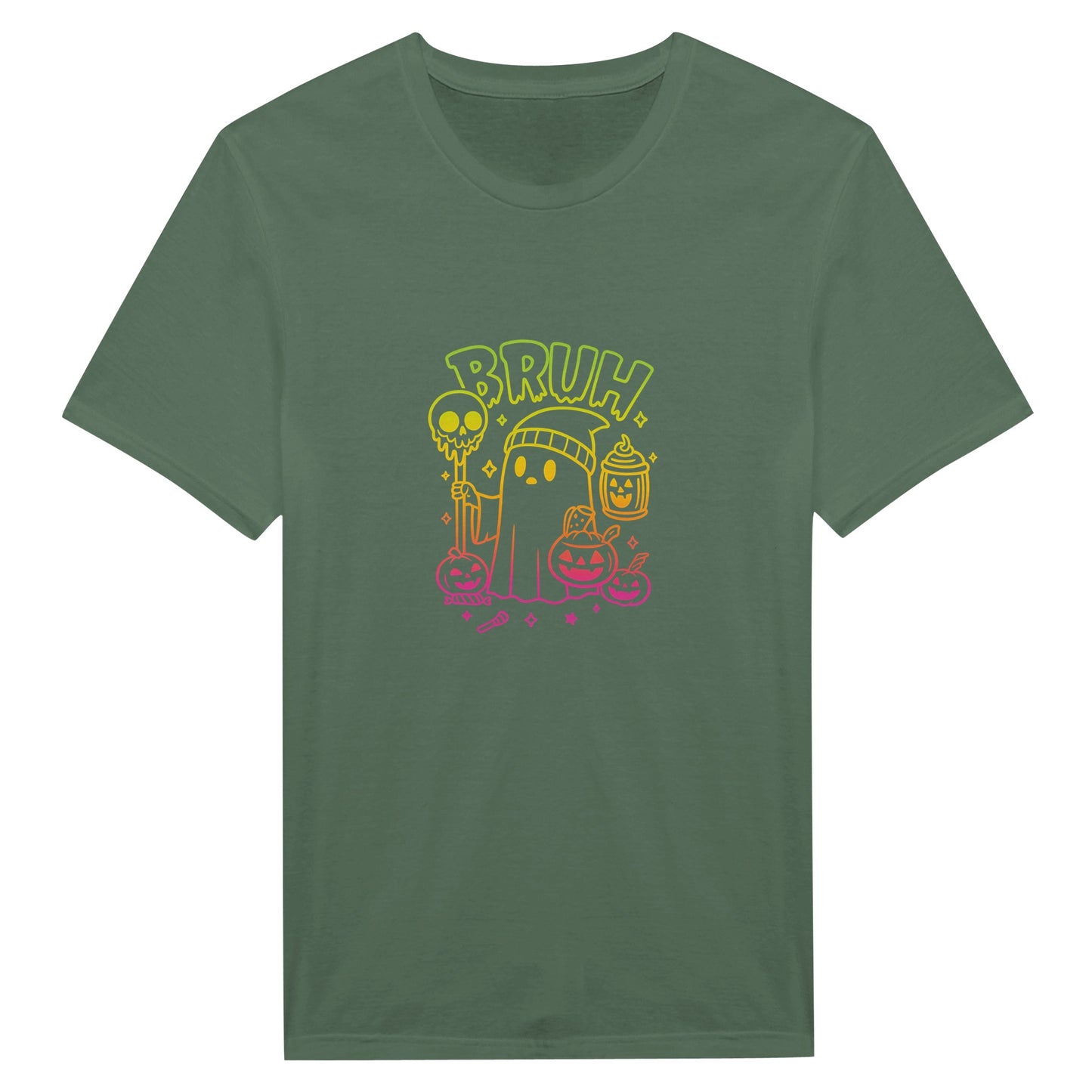 Bruh Halloween Ghost T-Shirt- Spooky Season Funny Meme Tee - F4 Custom Prints