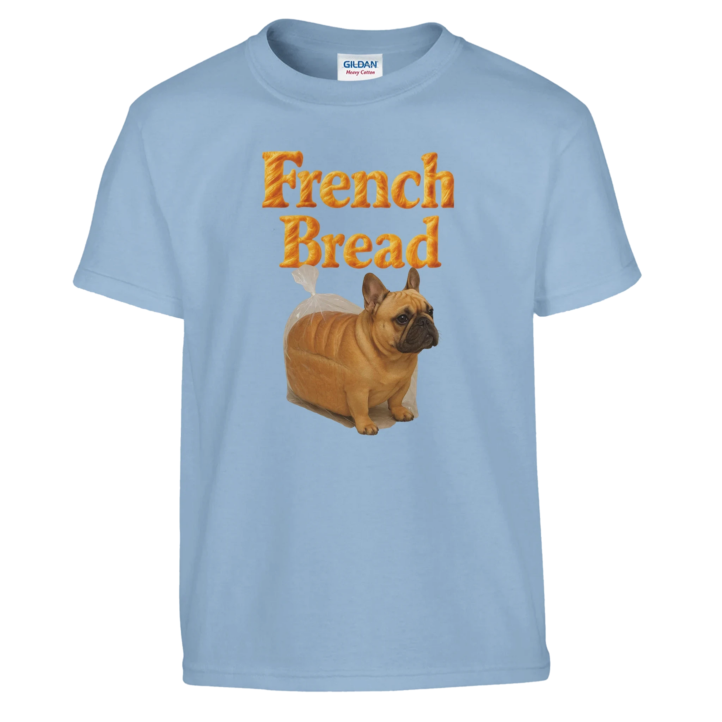 Kids Funny French Bread Bulldog T-Shirt
