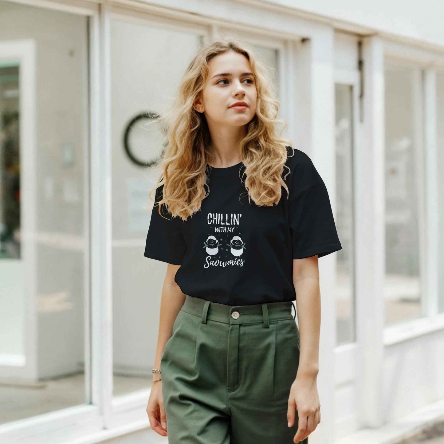 Chillin' With My Snowmies Christmas Shirt – Festive Holiday Graphic Tee