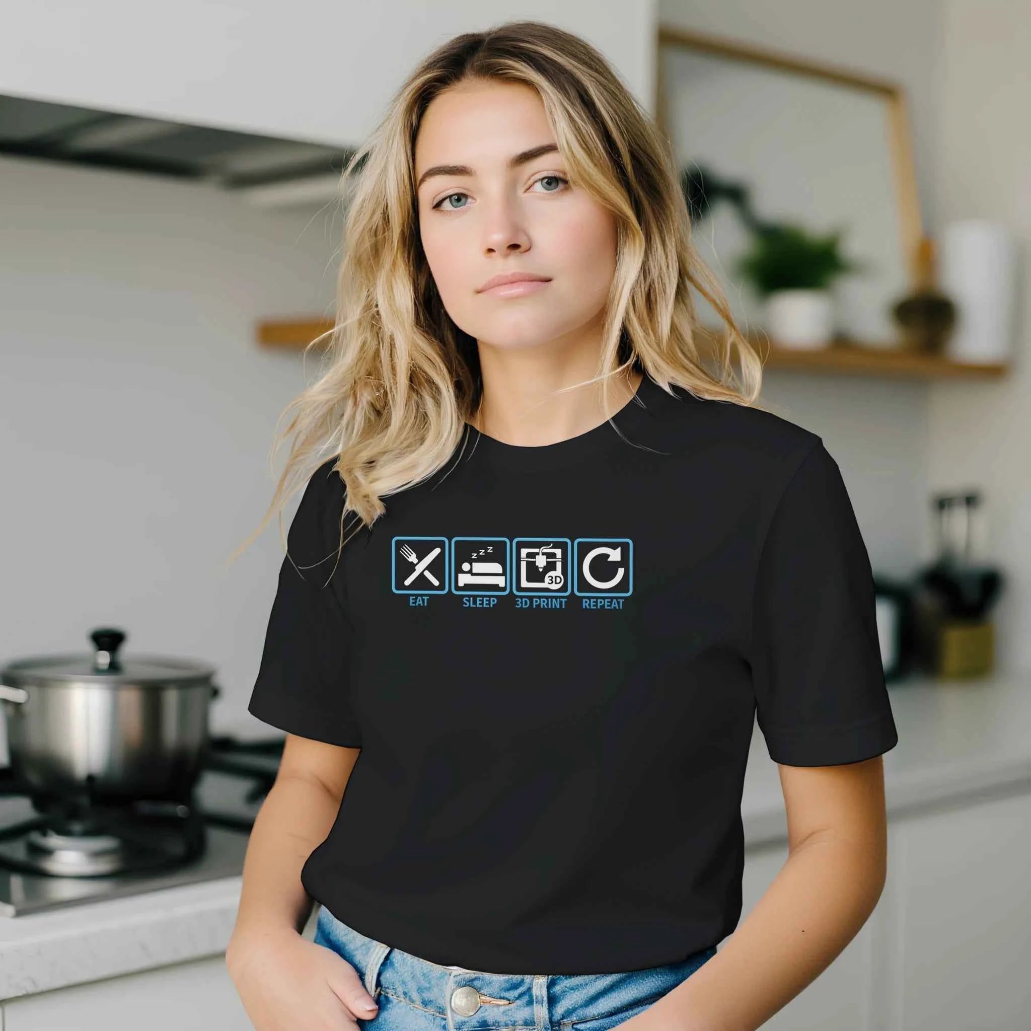 Eat Sleep 3D Print Repeat T-Shirt
