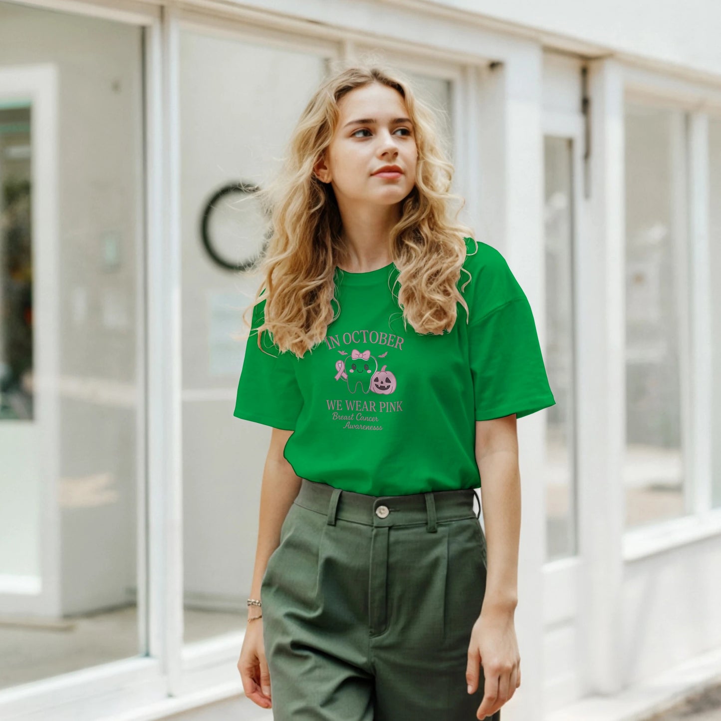 In October We Wear Pink Breast Cancer Awareness Dental Shirt - F4 Custom Prints