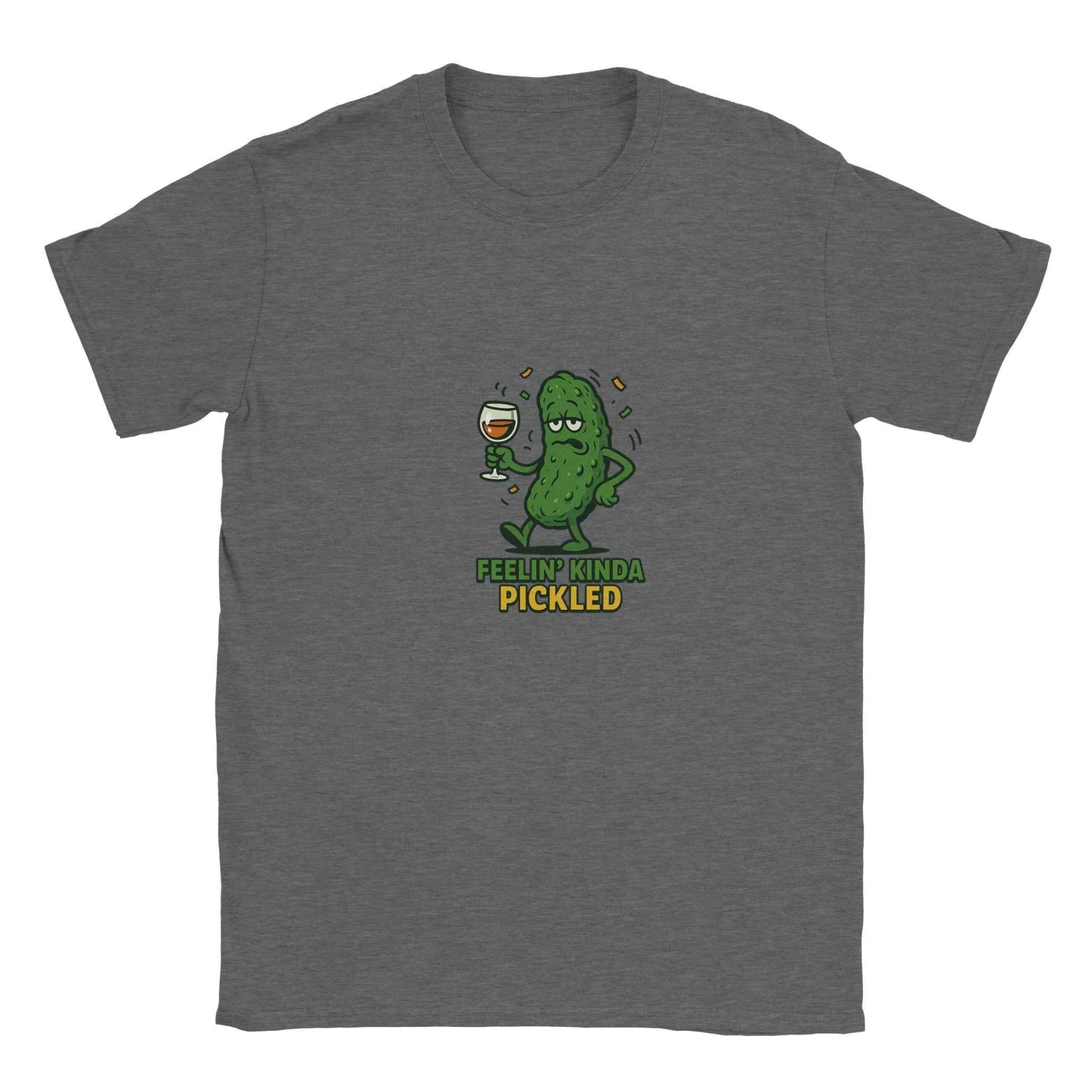 "Feelin' Kinda Pickled" Pickle T-Shirt – Humorous Tipsy Pickle Design Tee