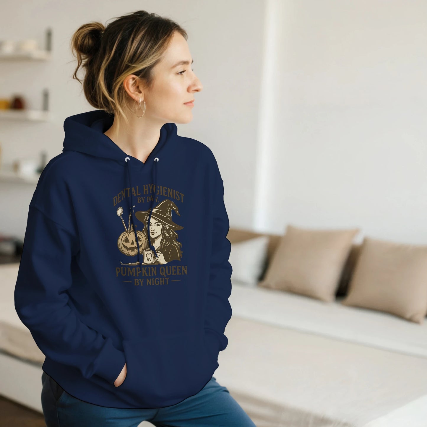 Dental Hygienist Halloween Hoodie – Pumpkin Queen by Night Hoodie - F4 Custom Prints