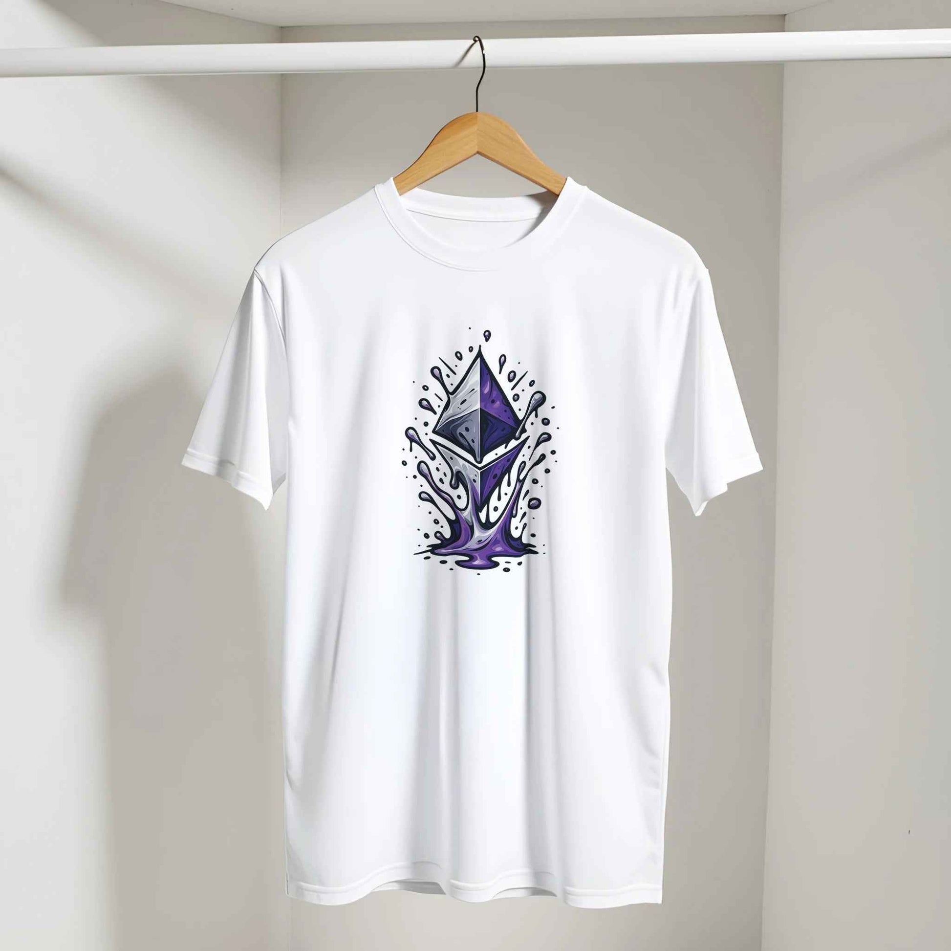 Ethereum T-Shirt – Vibrant Crypto Splash Design