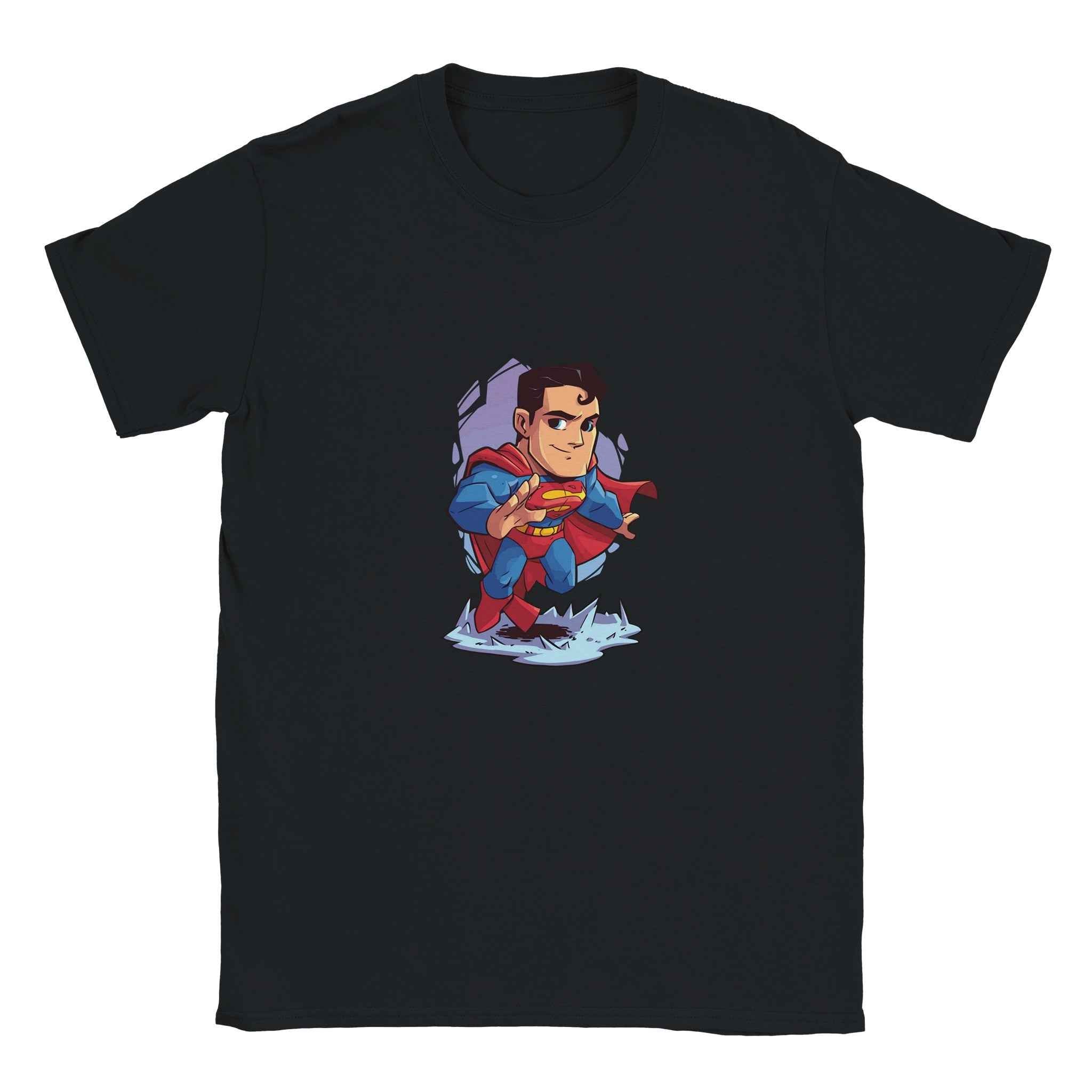 Chibi Superman T-Shirt – Heroic Comic-Inspired Graphic Tee for Everyday Heroes