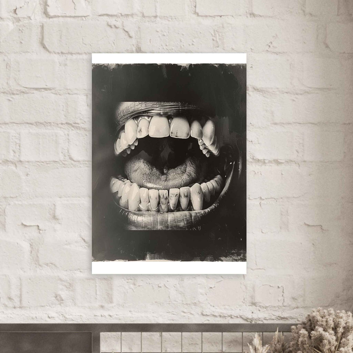 Open Mouth Portrait Poster – Striking Black & White Wall Art (Multiple Sizes Available)