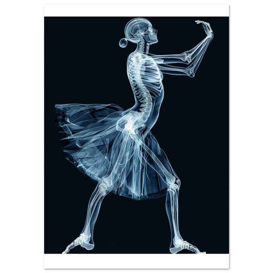 “X-Ray Ballerina” Poster – Ethereal Anatomical Dance Wall Art (Multiple Sizes Available)