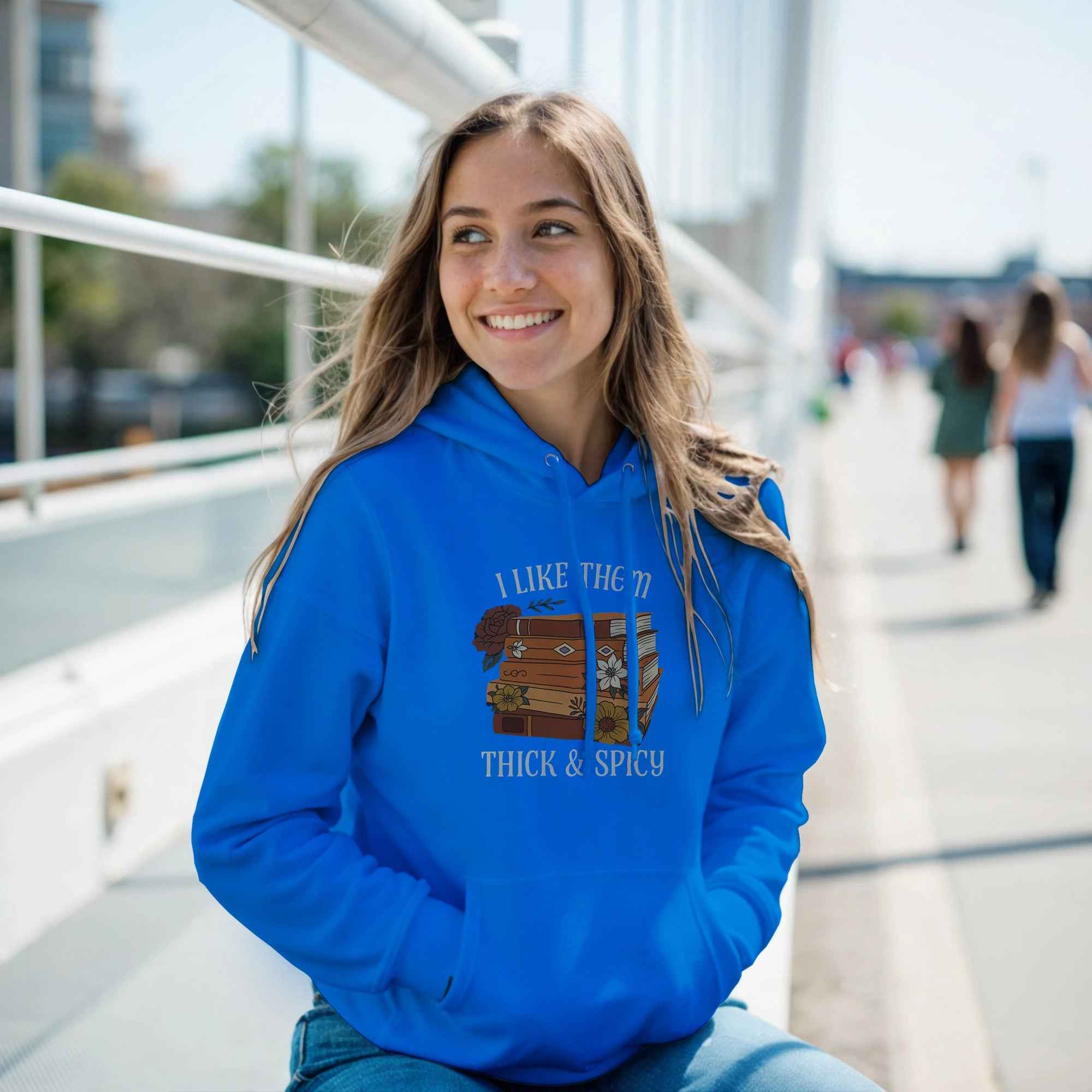 I Like Them Thick & Spicy Hoodie | Funny Book Lover Hoodie | Cozy Spicy Romance Reader Sweatshirt