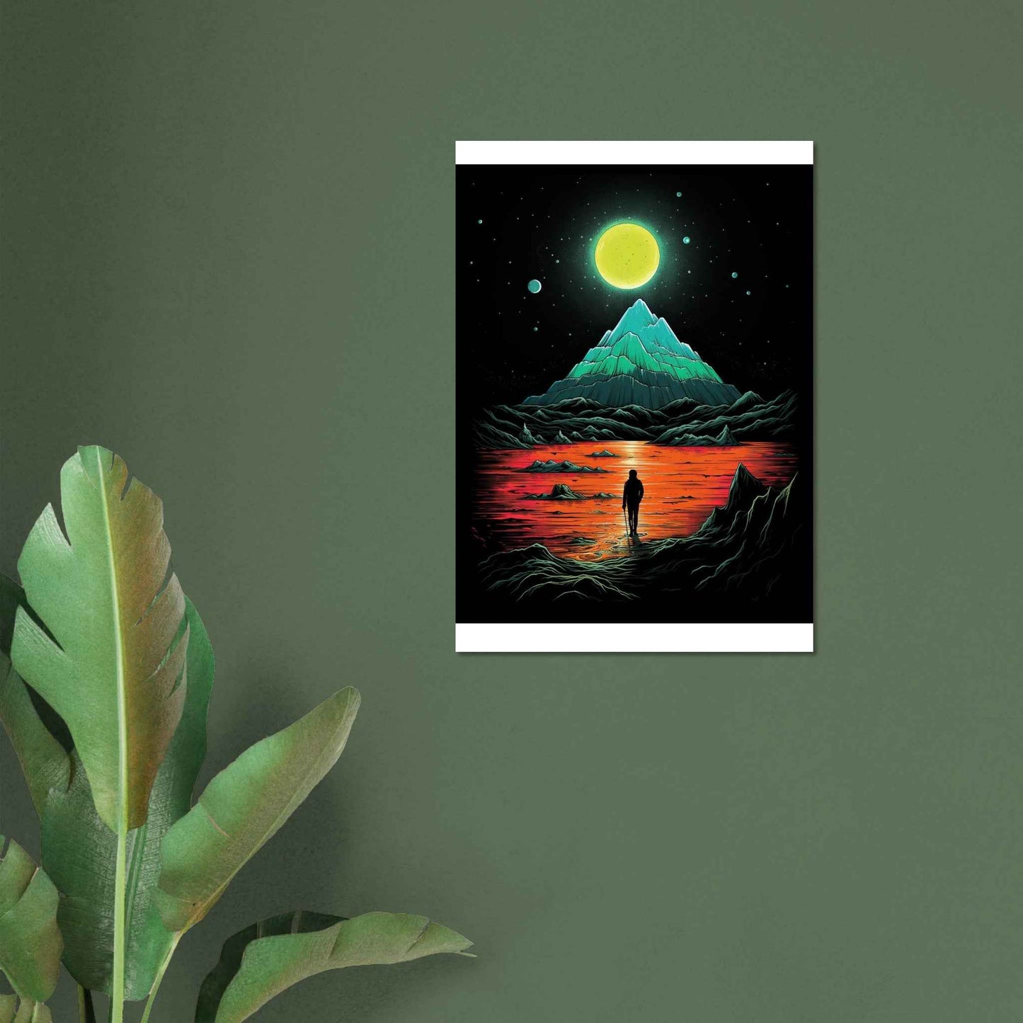 Solitude's Glow Poster – Psychedelic Sci-Fi Wall Art (Multiple Sizes Available)