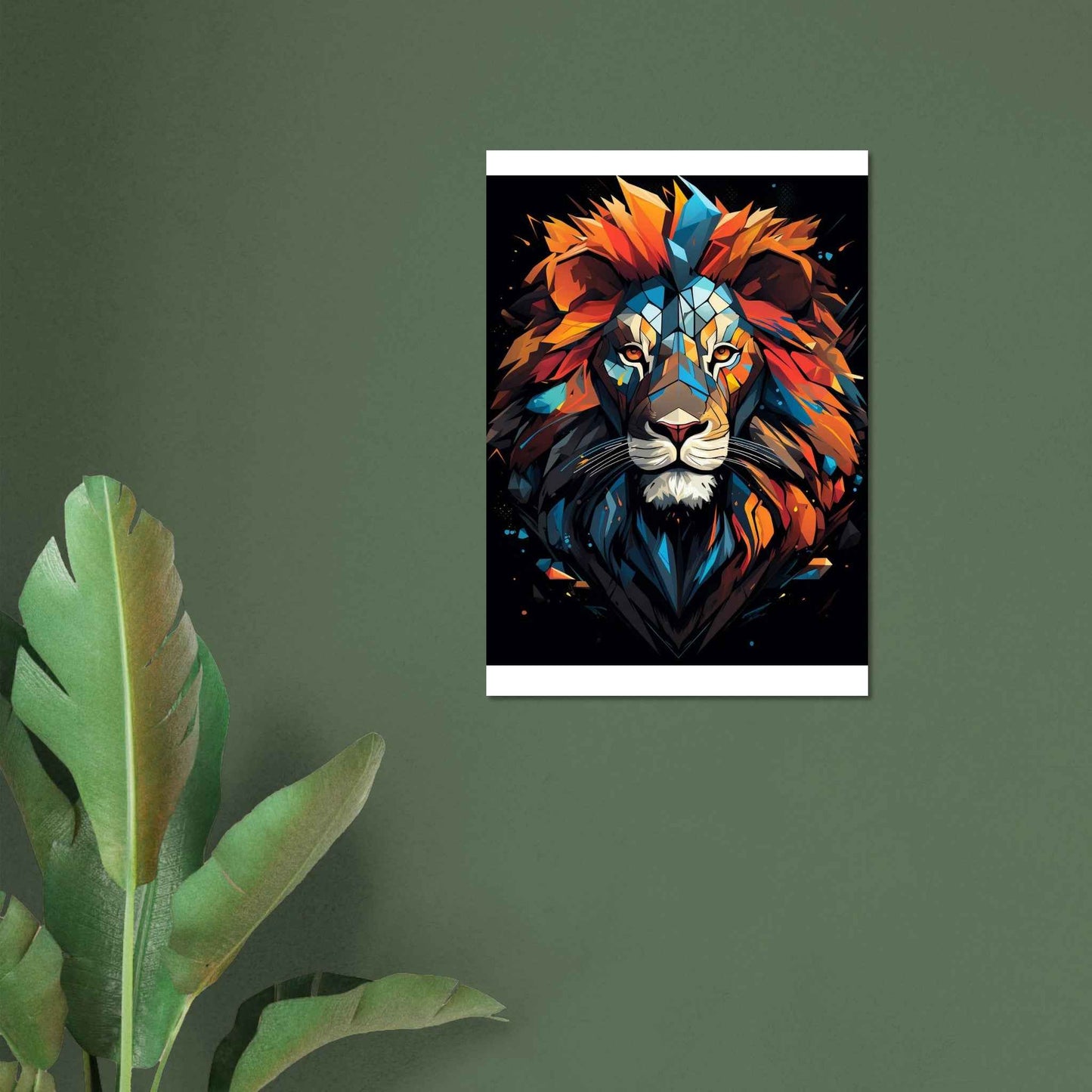 Abstract Lion King Poster – Bold Geometric Wall Art for Modern Spaces (Multiple Sizes Available)