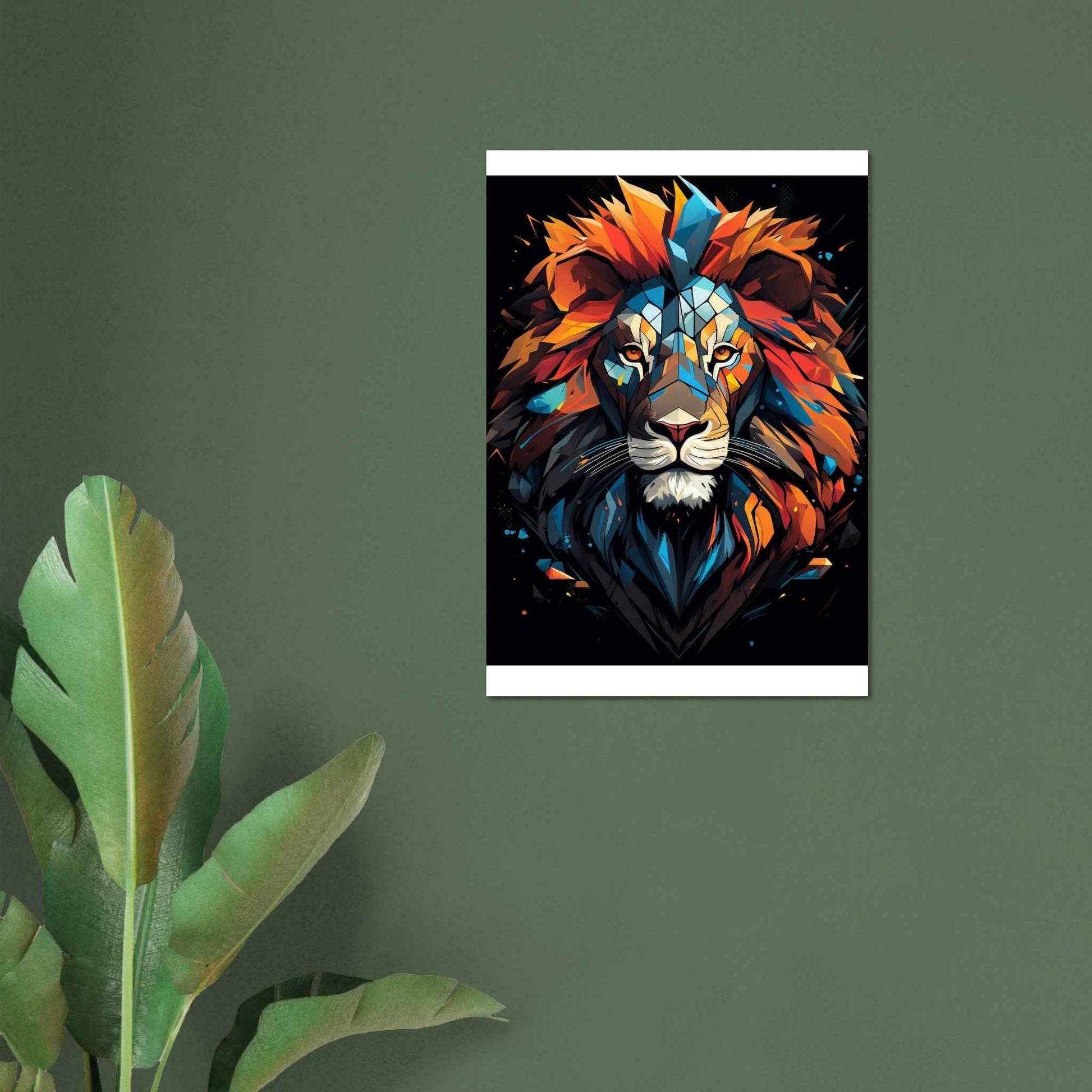 Abstract Lion King Poster – Bold Geometric Wall Art for Modern Spaces (Multiple Sizes Available)