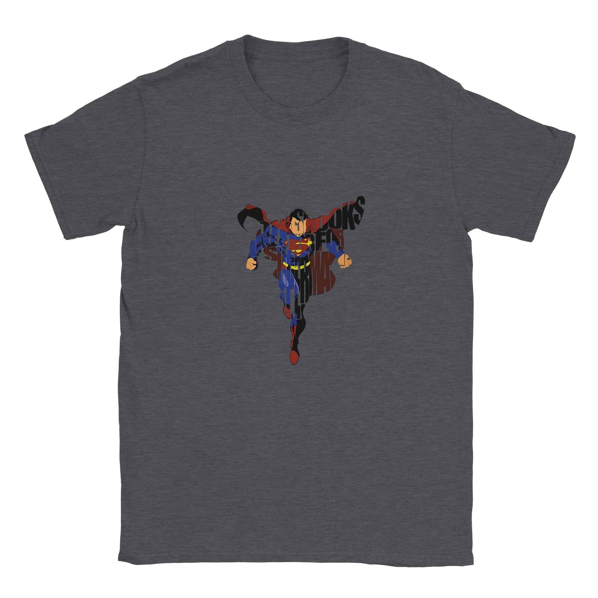 Superman Strength T-Shirt – Heroic Comic-Inspired Graphic Tee in Your Choice of Dynamic Colors
