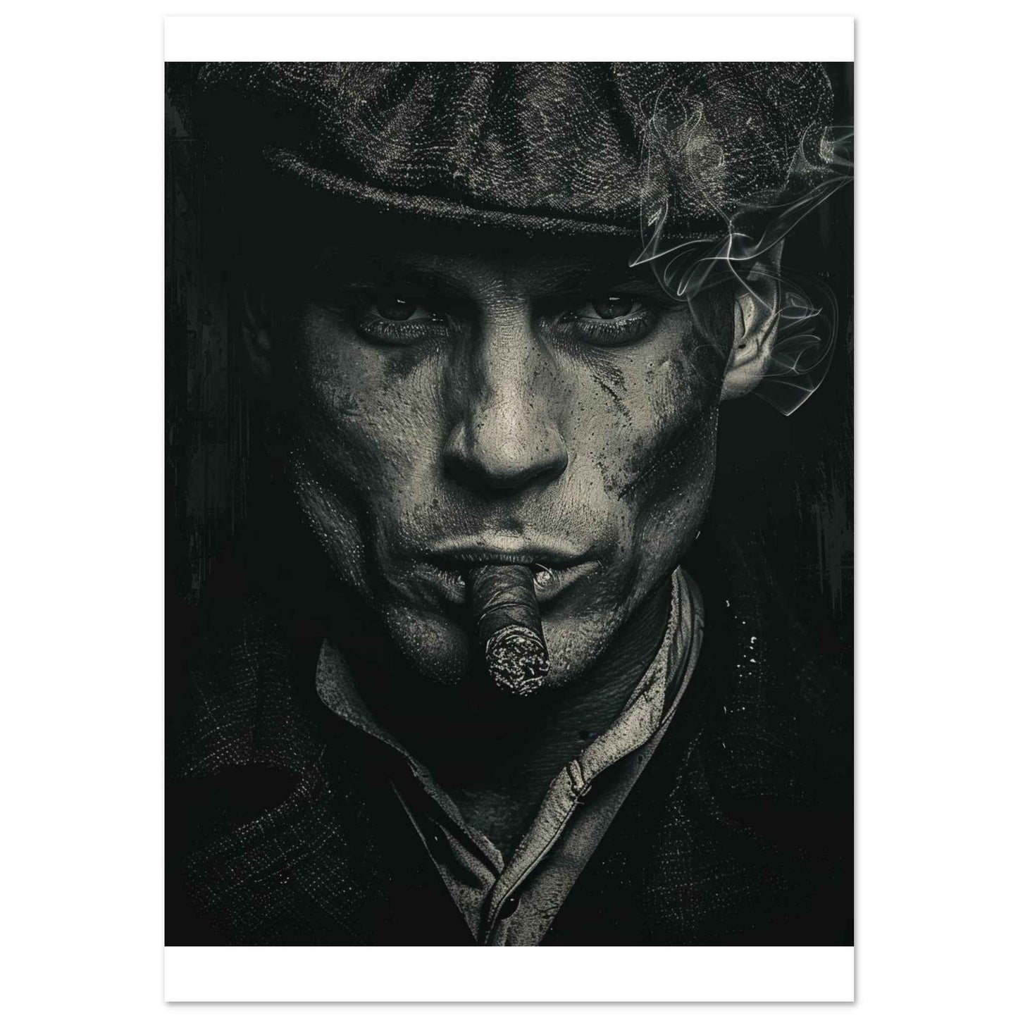 "The Gangster's Gaze" Poster – Gritty, Noir-Inspired Wall Art (Multiple Sizes Available)