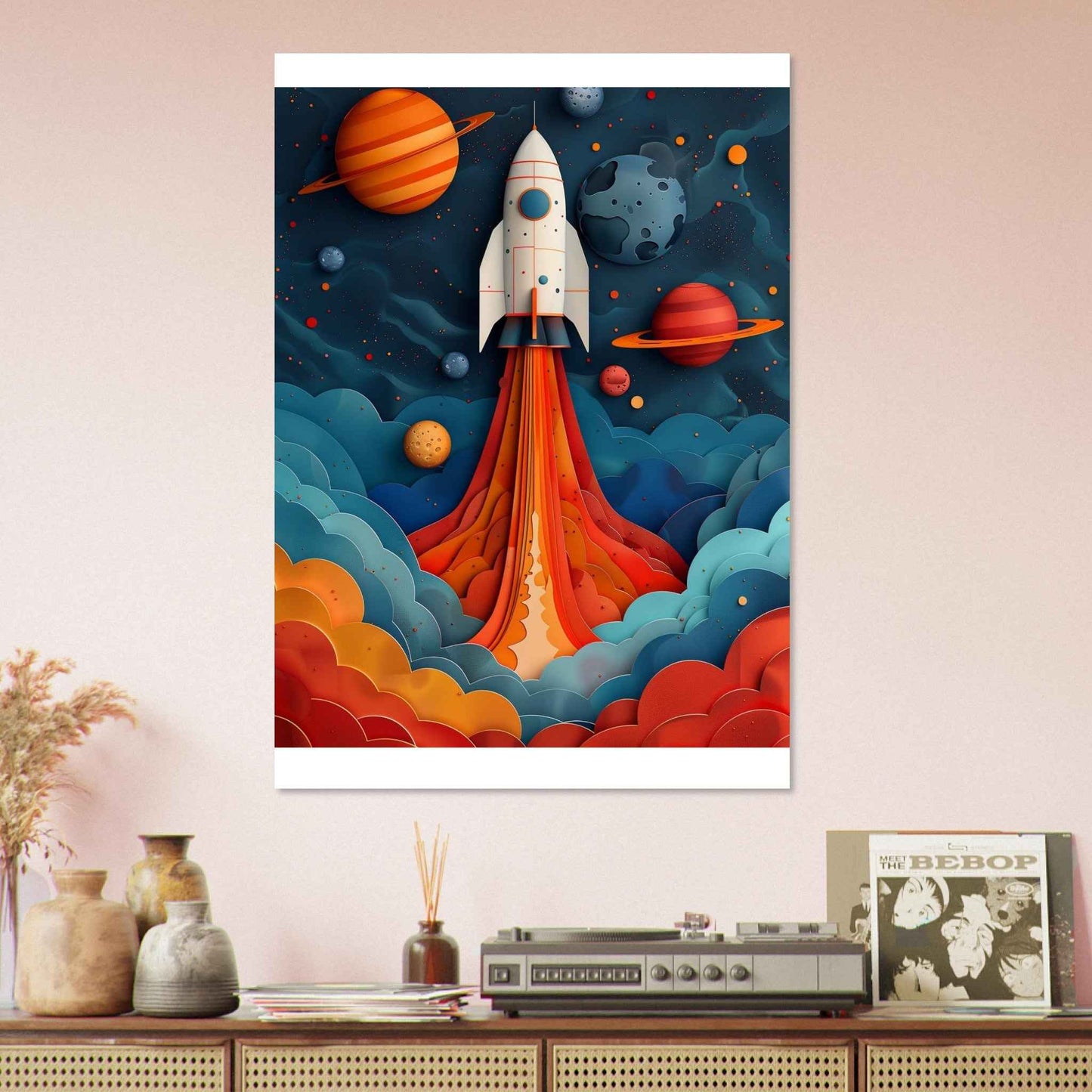 "Blast Off!" Poster – Whimsical Space Adventure Wall Art (Multiple Sizes Available)