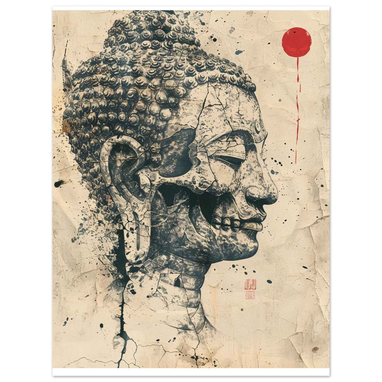 "Inner Buddha" Poster – Zen Urban Decay Wall Art (Multiple Sizes Available)