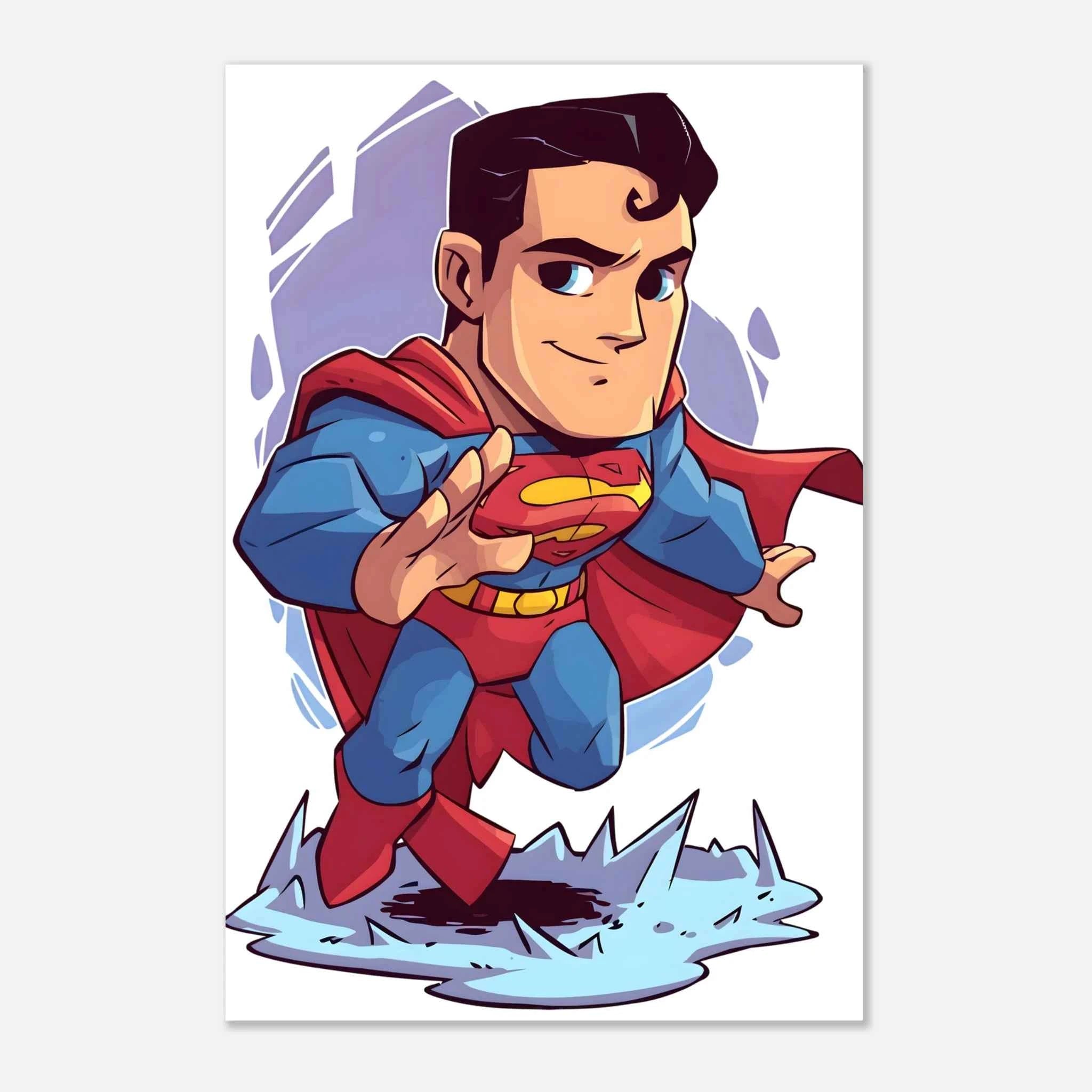 Chibi Superman Inspired Fine Art Poster