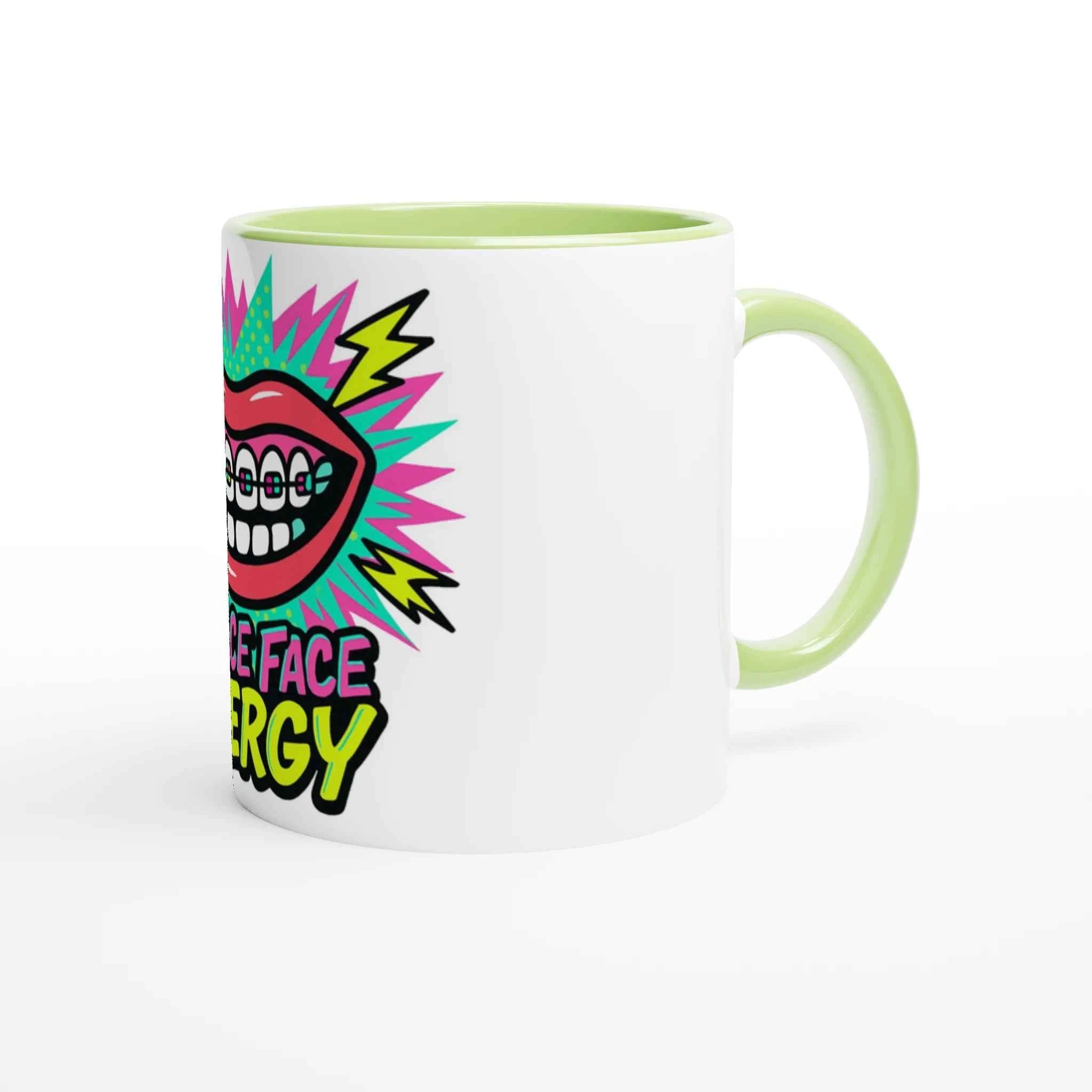 Brace Face Energy 11oz Coffee Mug with Color Inside