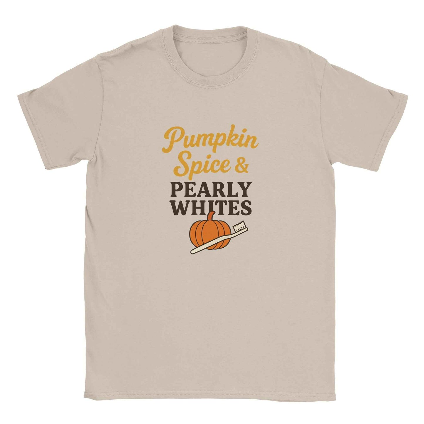 Pumpkin Spice Pearly Whites T-Shirt – Pumpkin Spice Dental T-Shirt - F4 Custom Prints