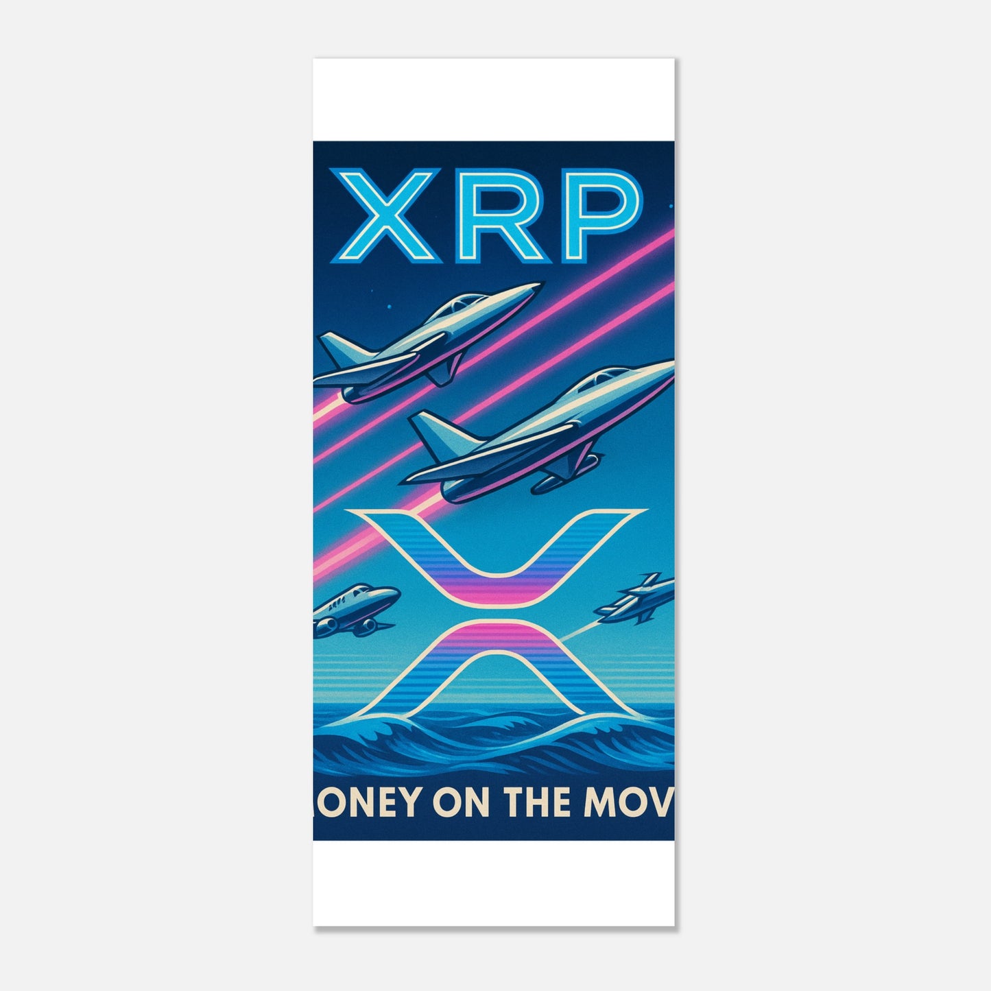 XRP 'Money on the Move' Poster – Retro Crypto Art Wall Print - F4 Custom Prints