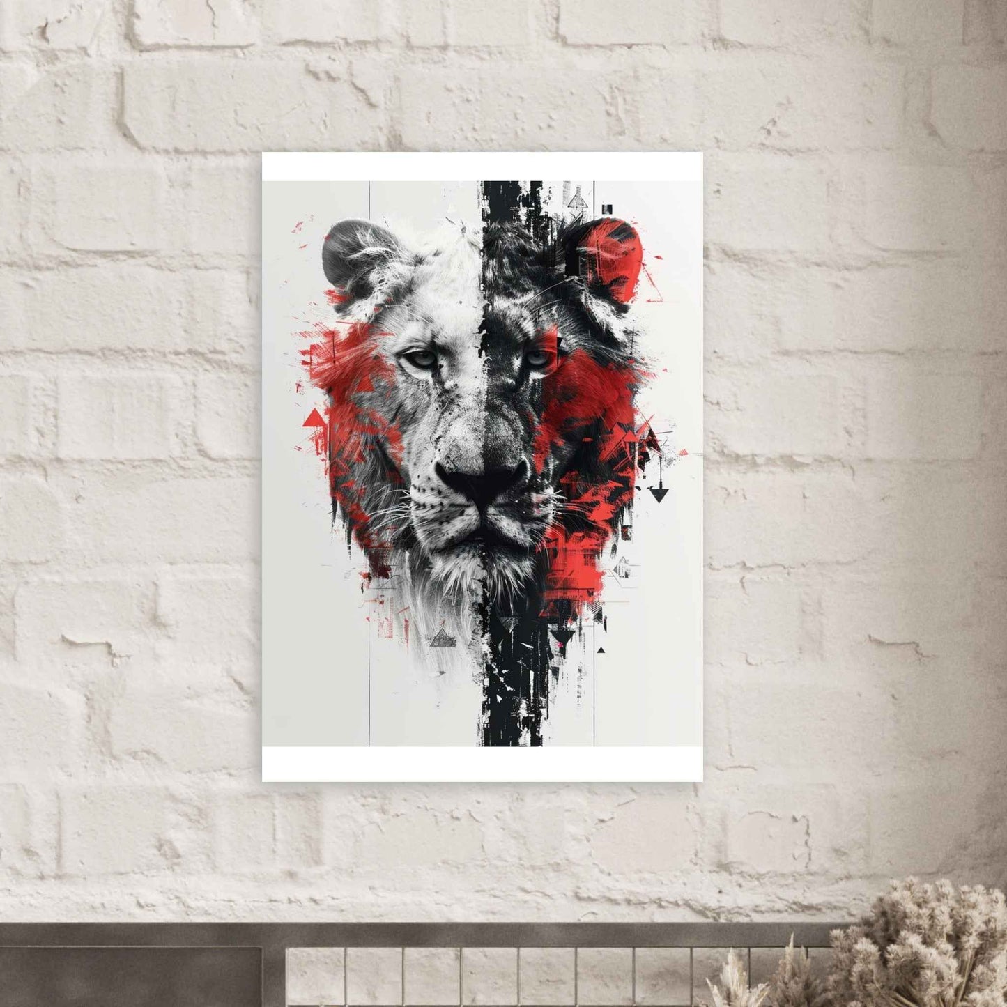 "Lion's Fury" Poster – Dynamic Abstract Lion Wall Art (Multiple Sizes Available)