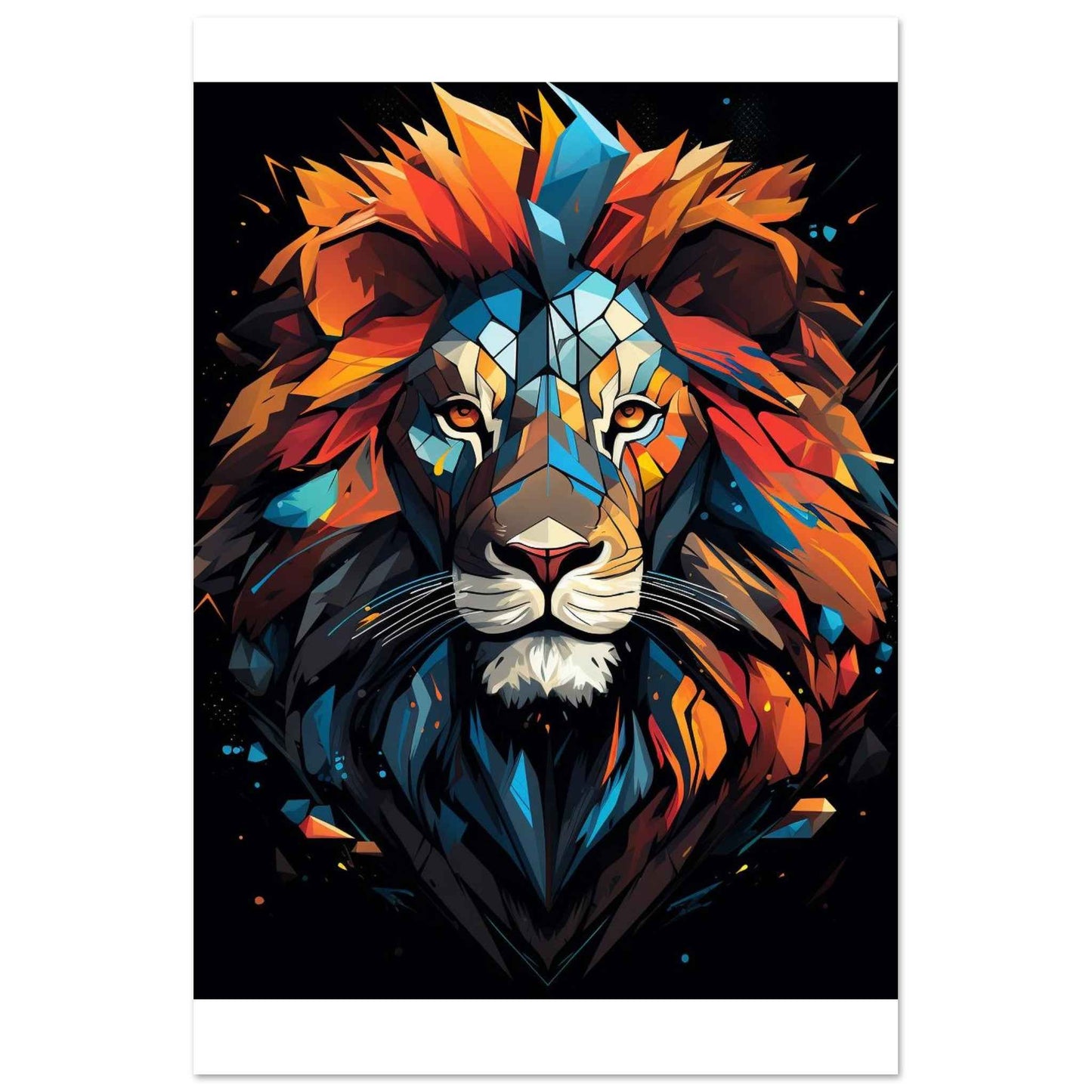 Abstract Lion King Poster – Bold Geometric Wall Art for Modern Spaces (Multiple Sizes Available)