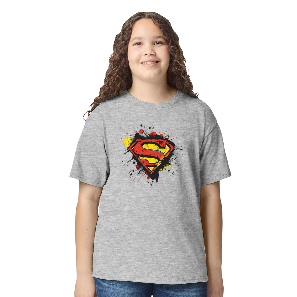 Kids Superman Splatter Shield T-Shirt