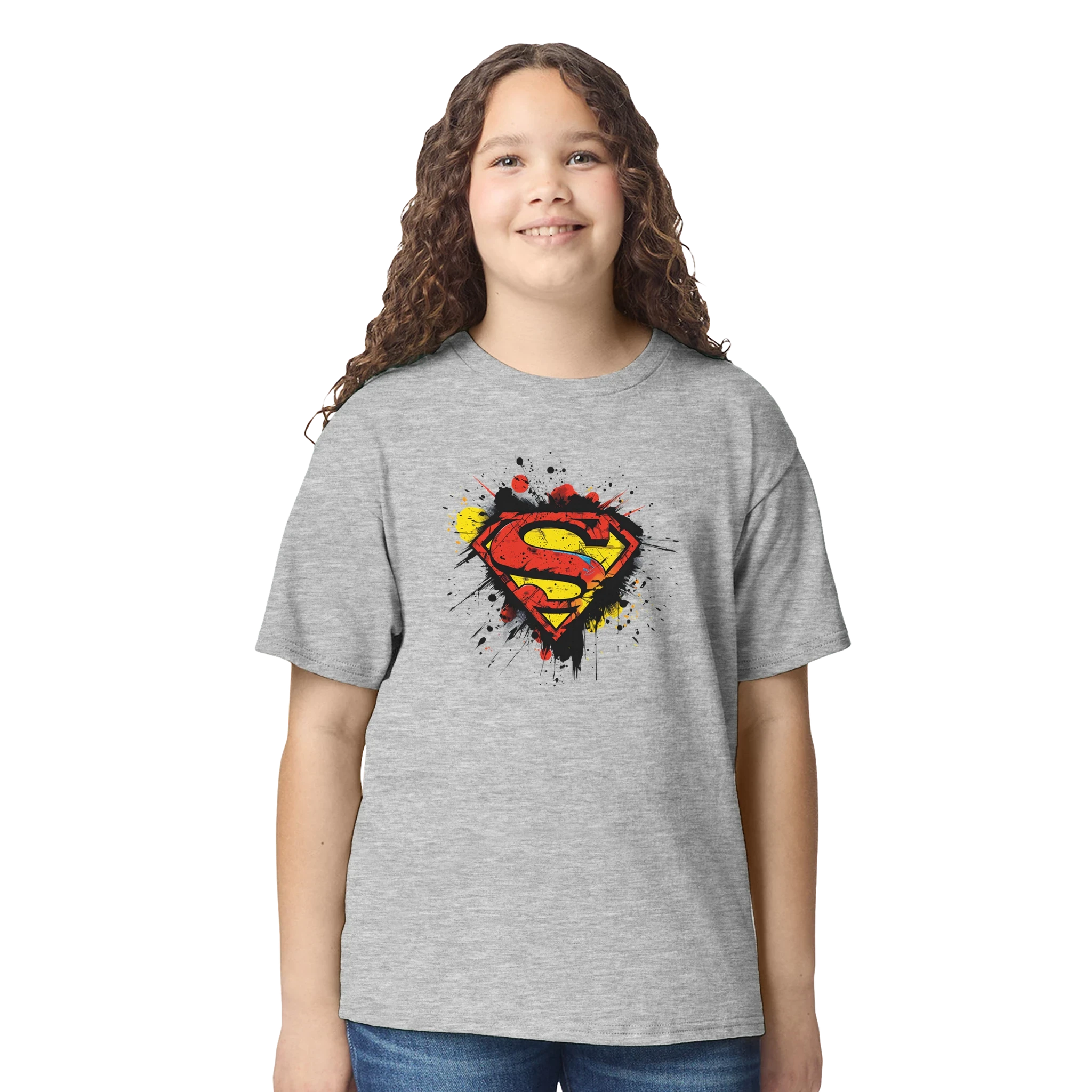 Kids Superman Splatter Shield T-Shirt