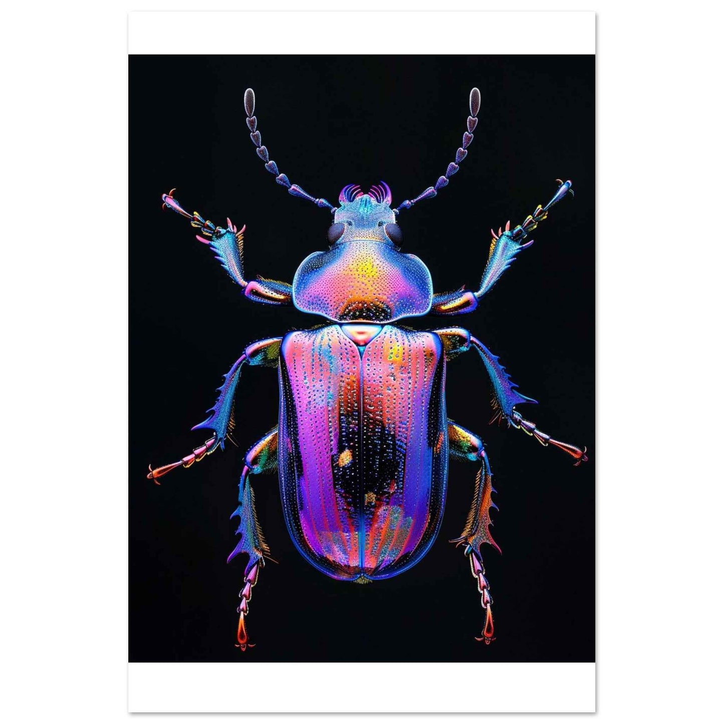 "Iridescent Jewel Beetle" Poster – Vibrant Entomological Wall Art (Multiple Sizes Available)