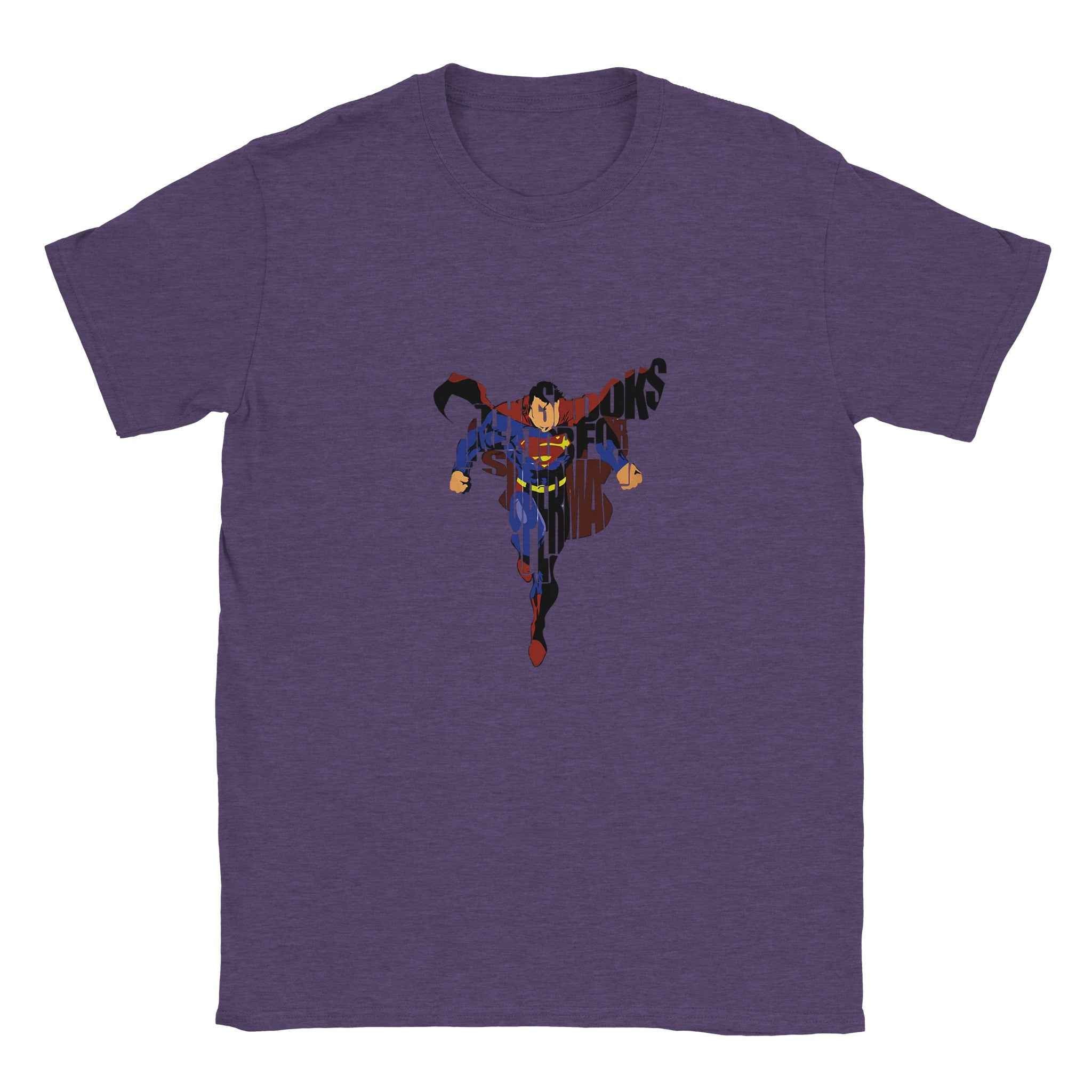 Superman Strength T-Shirt – Heroic Comic-Inspired Graphic Tee in Your Choice of Dynamic Colors