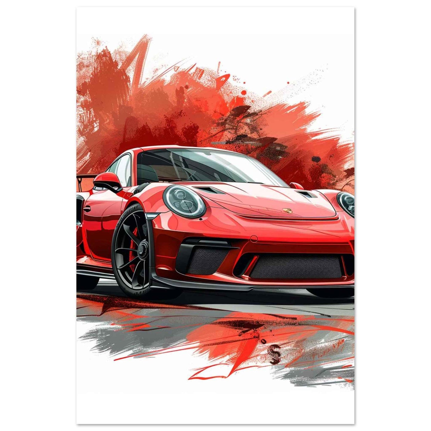 Red Sports Car Poster – Dynamic Automotive Art for the Modern Enthusiast (Multiple Sizes Available)