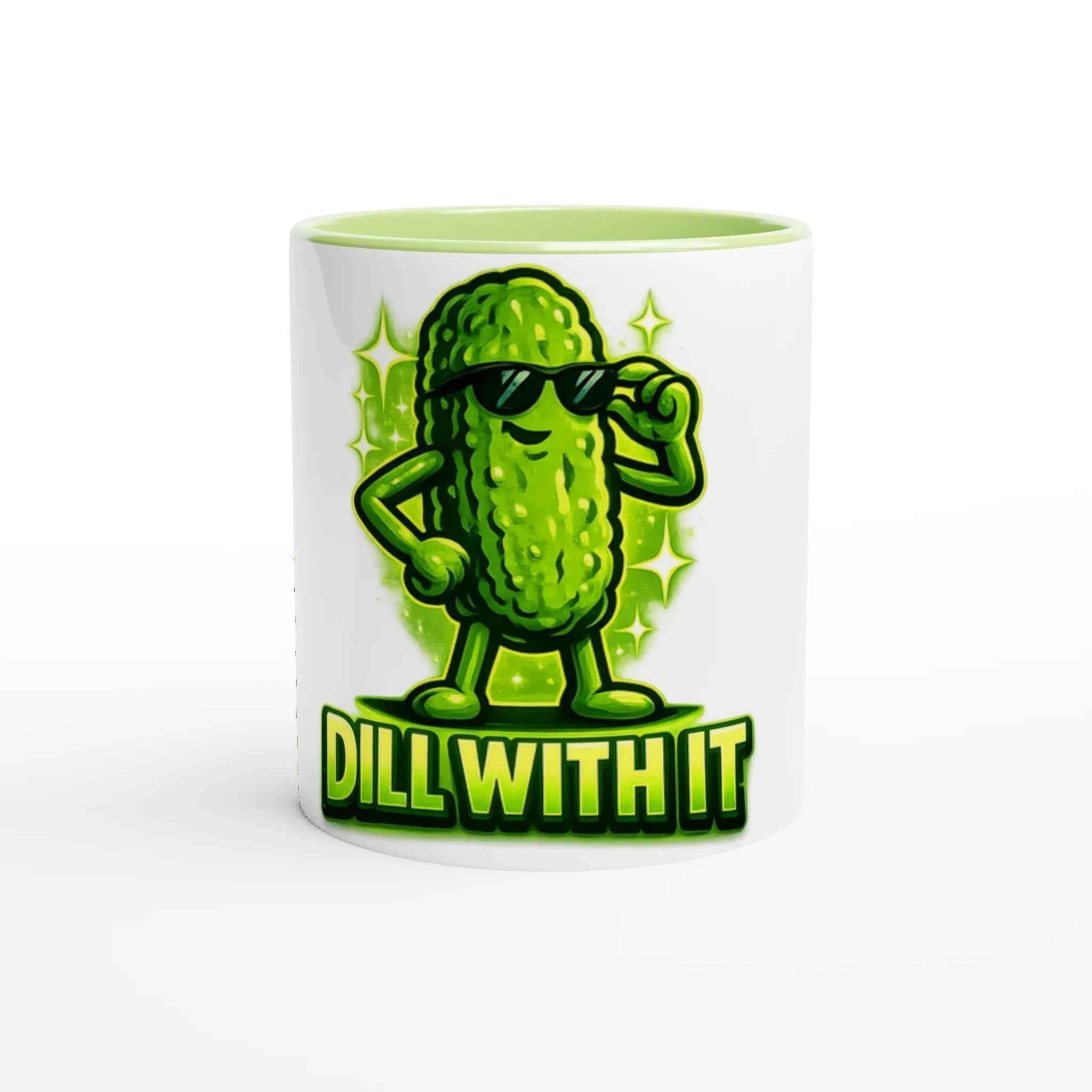 Dill With It Pickle 11oz Coffee Mug with Color Inside