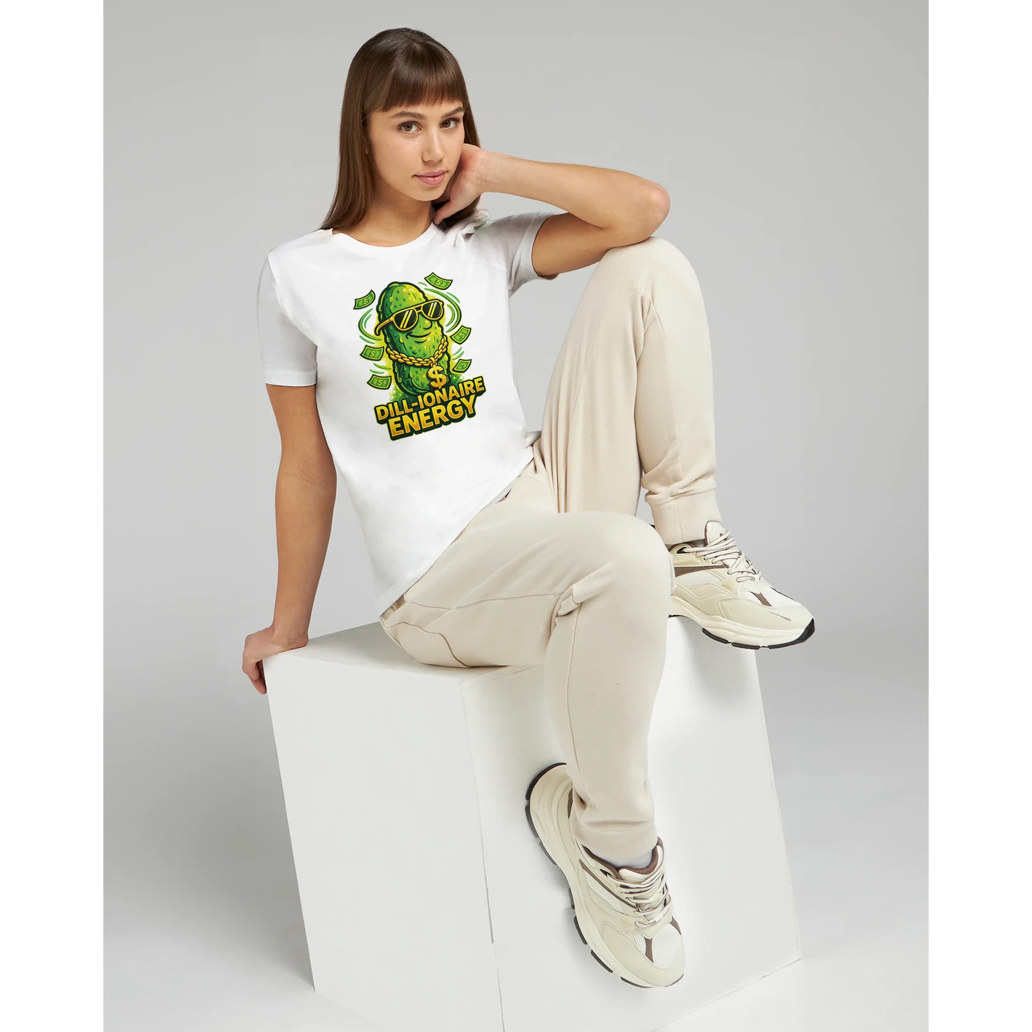 Women’s Dill-ionaire Energy Pickle T-Shirt