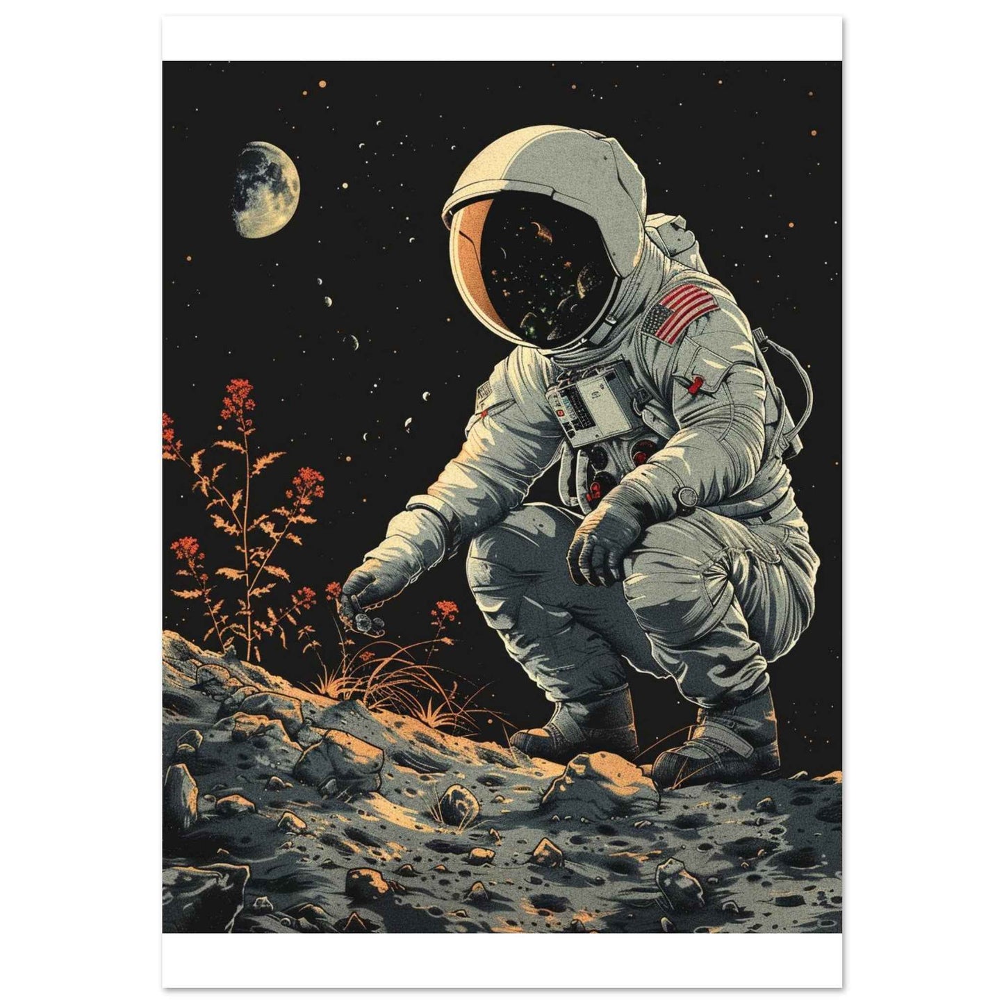 "Lunar Bloom" Poster – Cosmic Discovery Wall Art (Multiple Sizes Available)