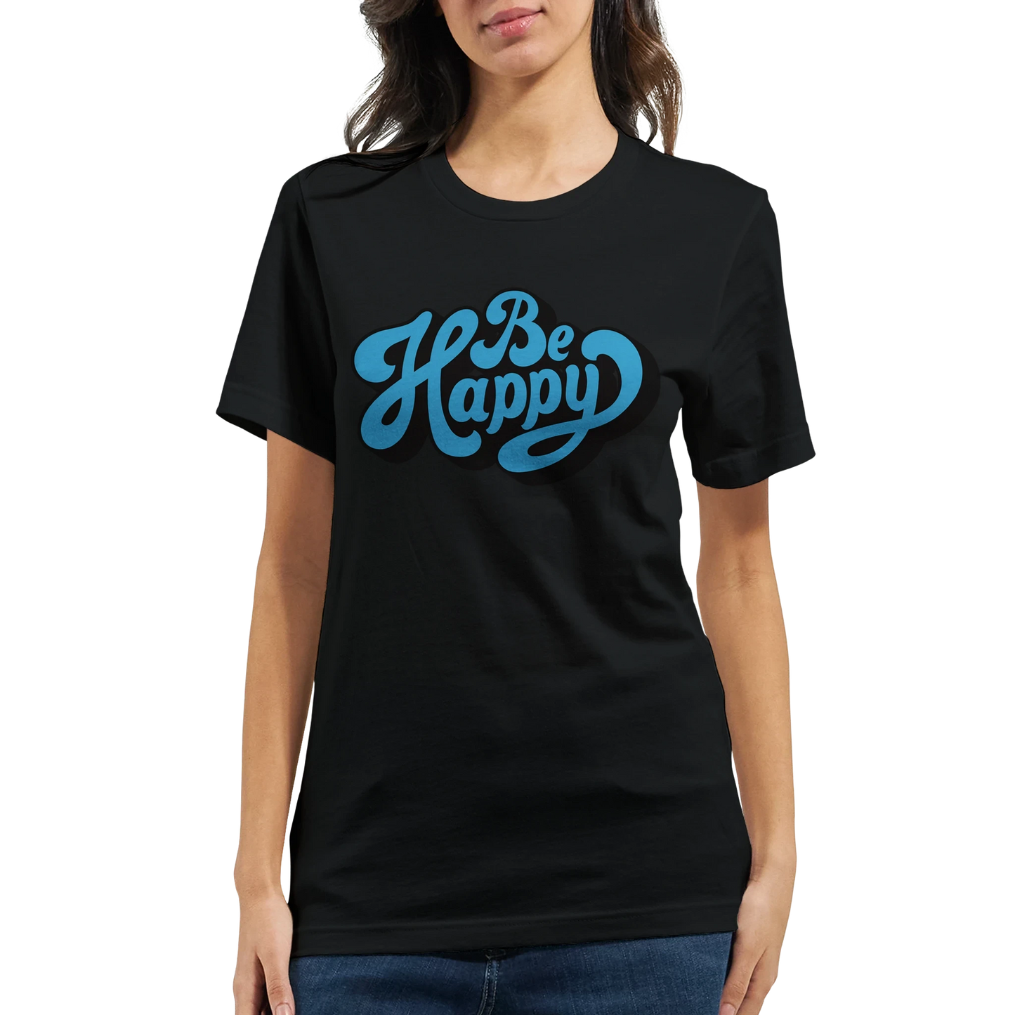 Be Happy Script T-Shirt
